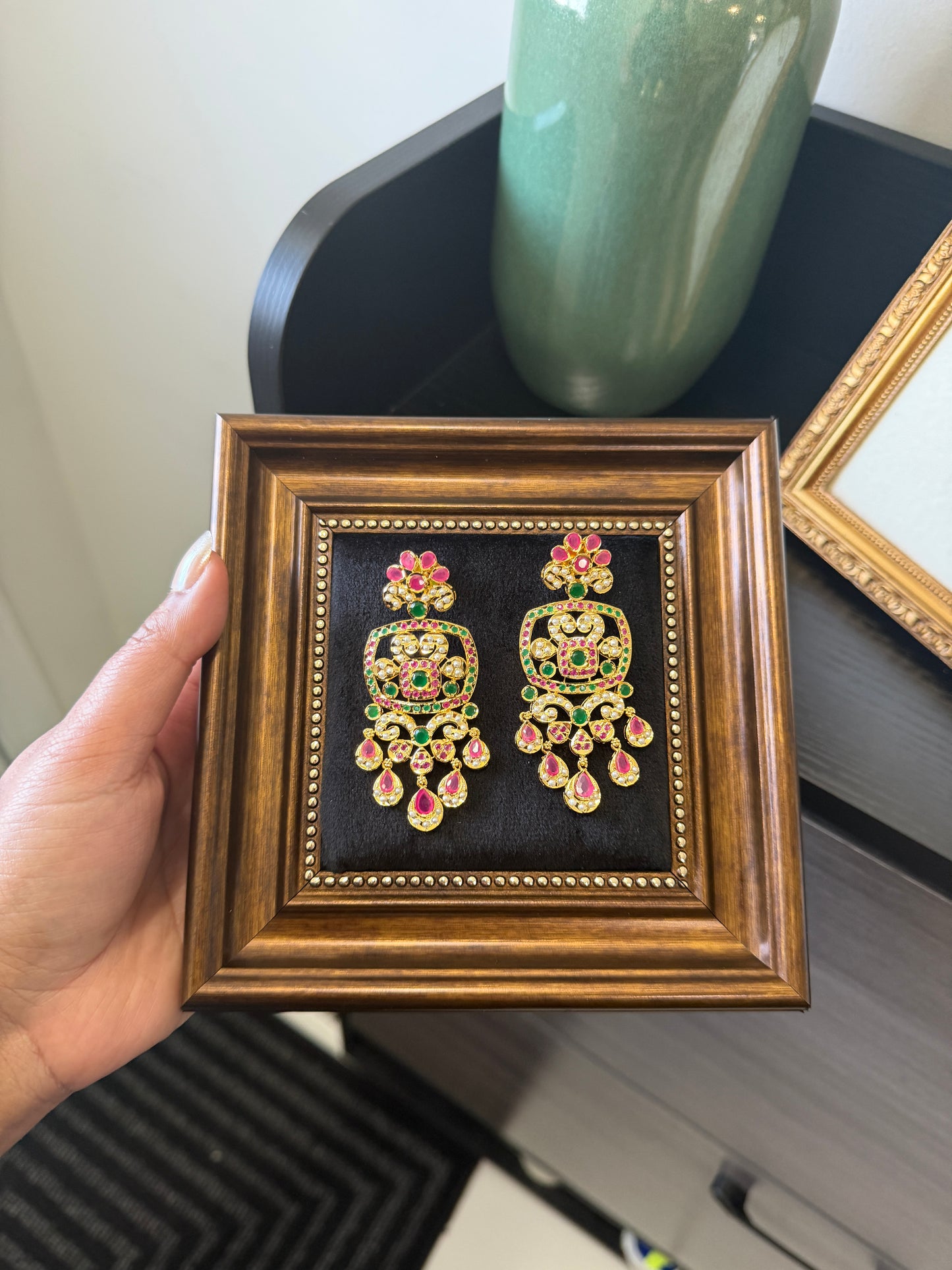 Balbir One Gram Gold Plated Jadau Earrings