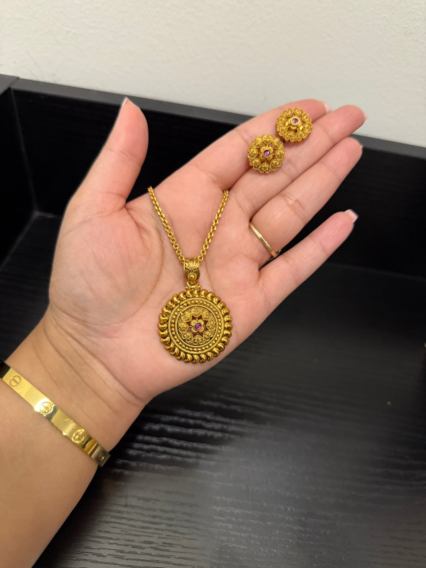 Manat Micro Gold Plated Pendant Set