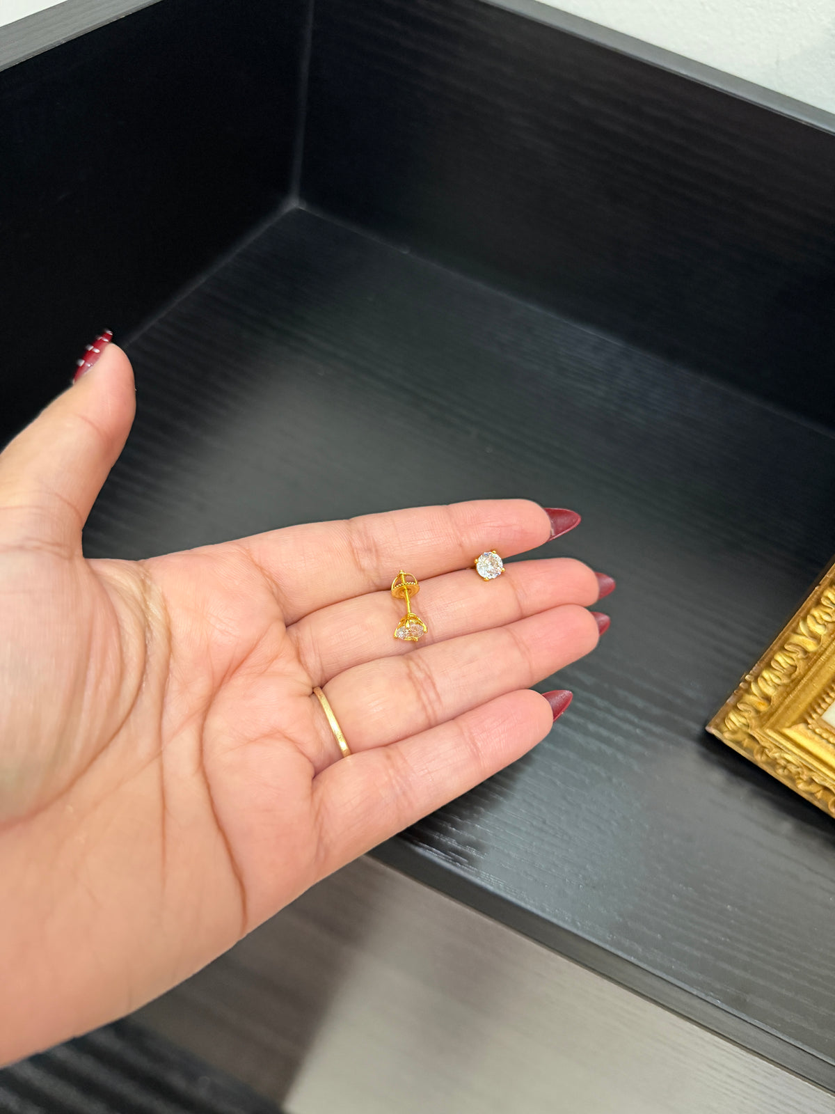 Abneet Real Diamond Look Studs
