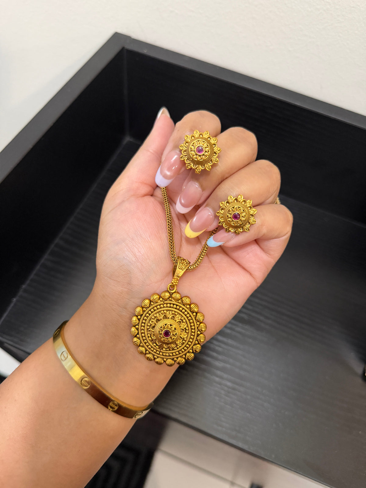 Jeena Micro Gold Plated Pendant Set