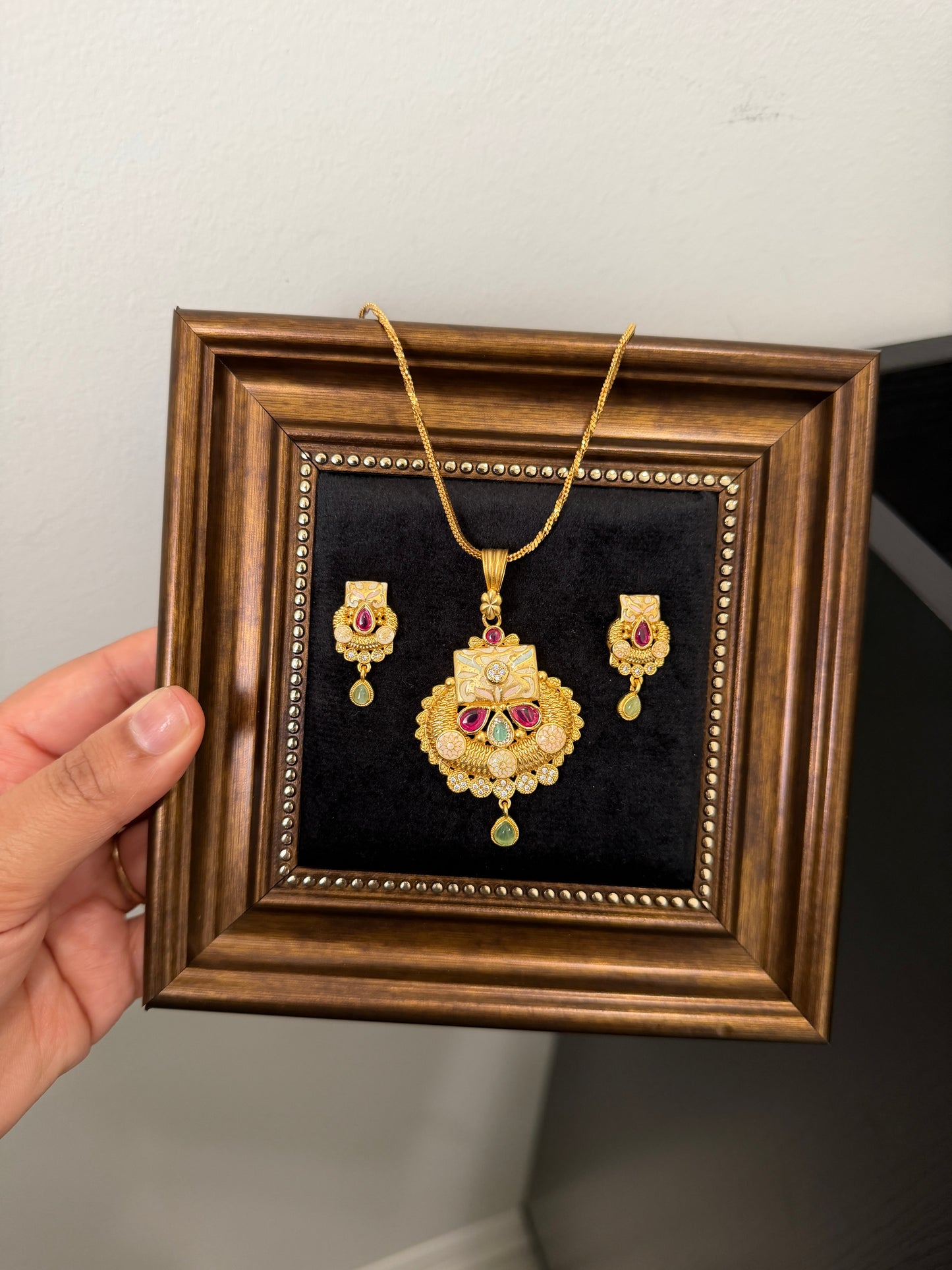 Miral Gold Plated Pendant Set