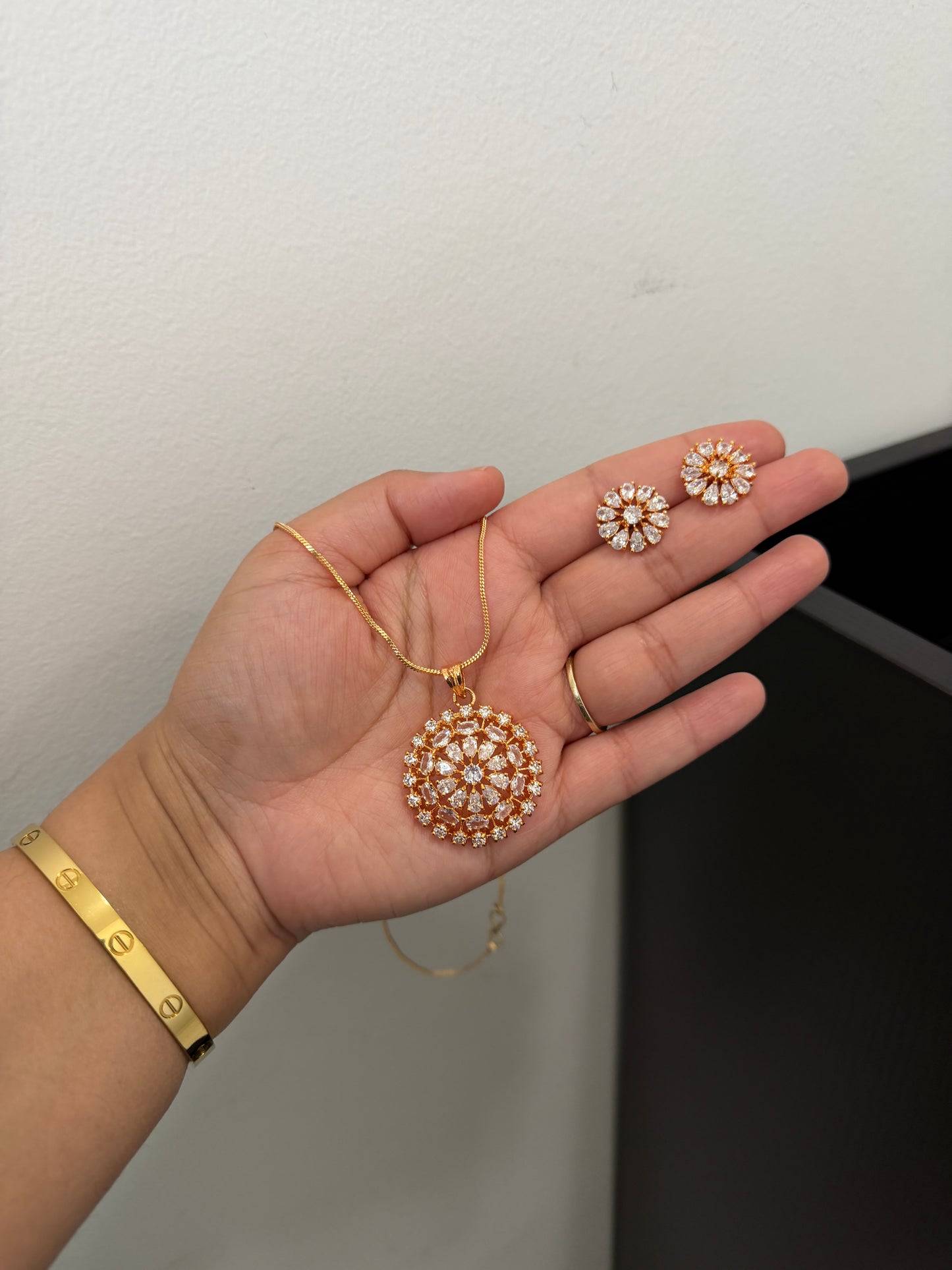 Ela Gold Plated Pendant Set