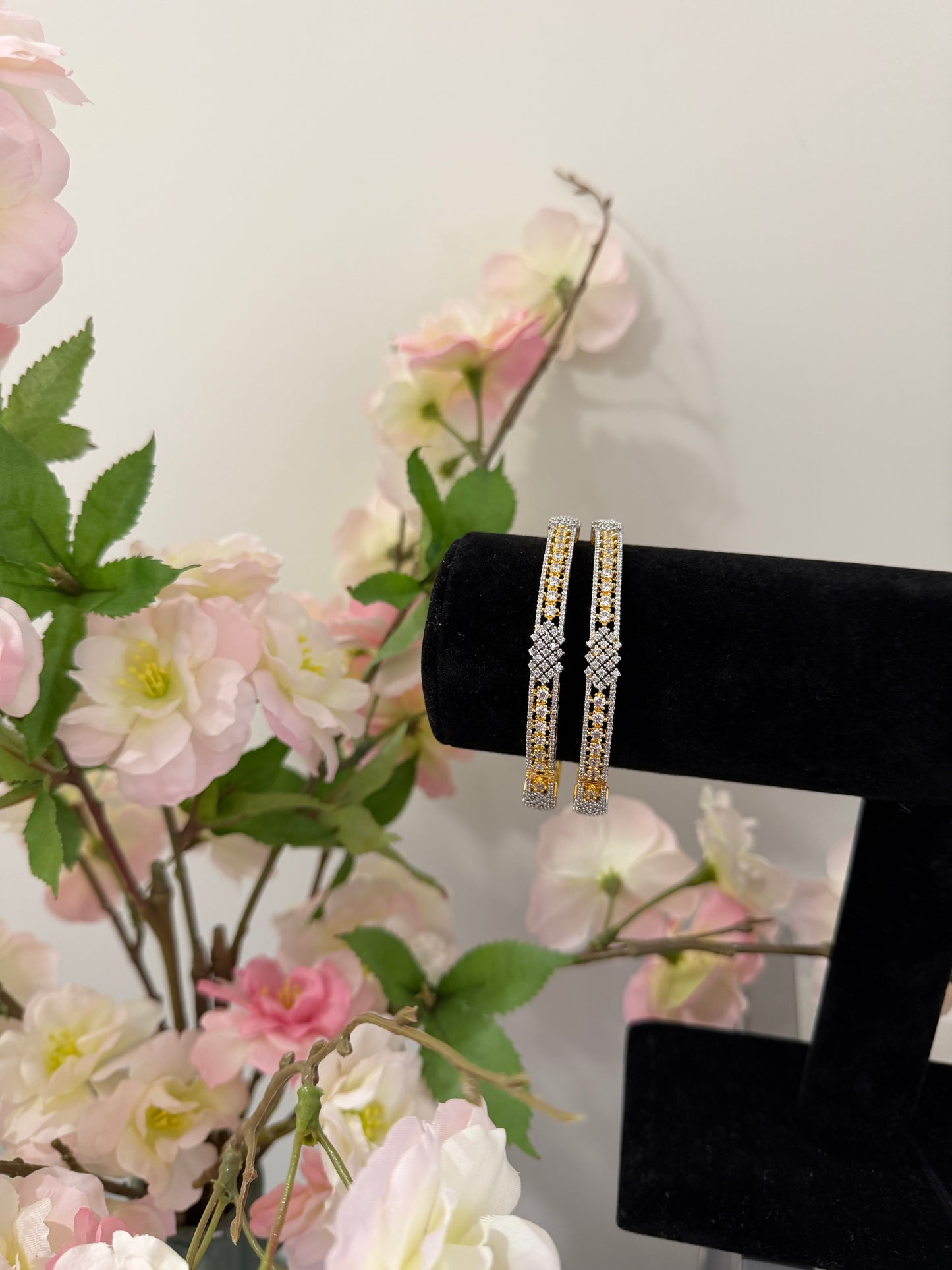 Amina CZ Real Diamond look Openable Bangles