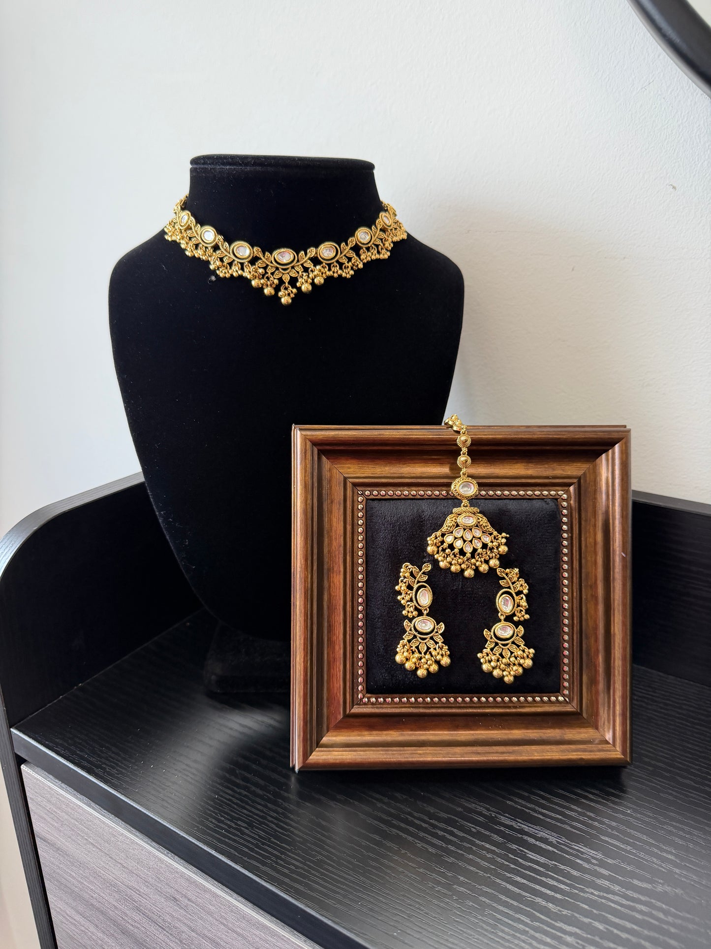 Hasraj Moissanite Kundan Gold Plated Set