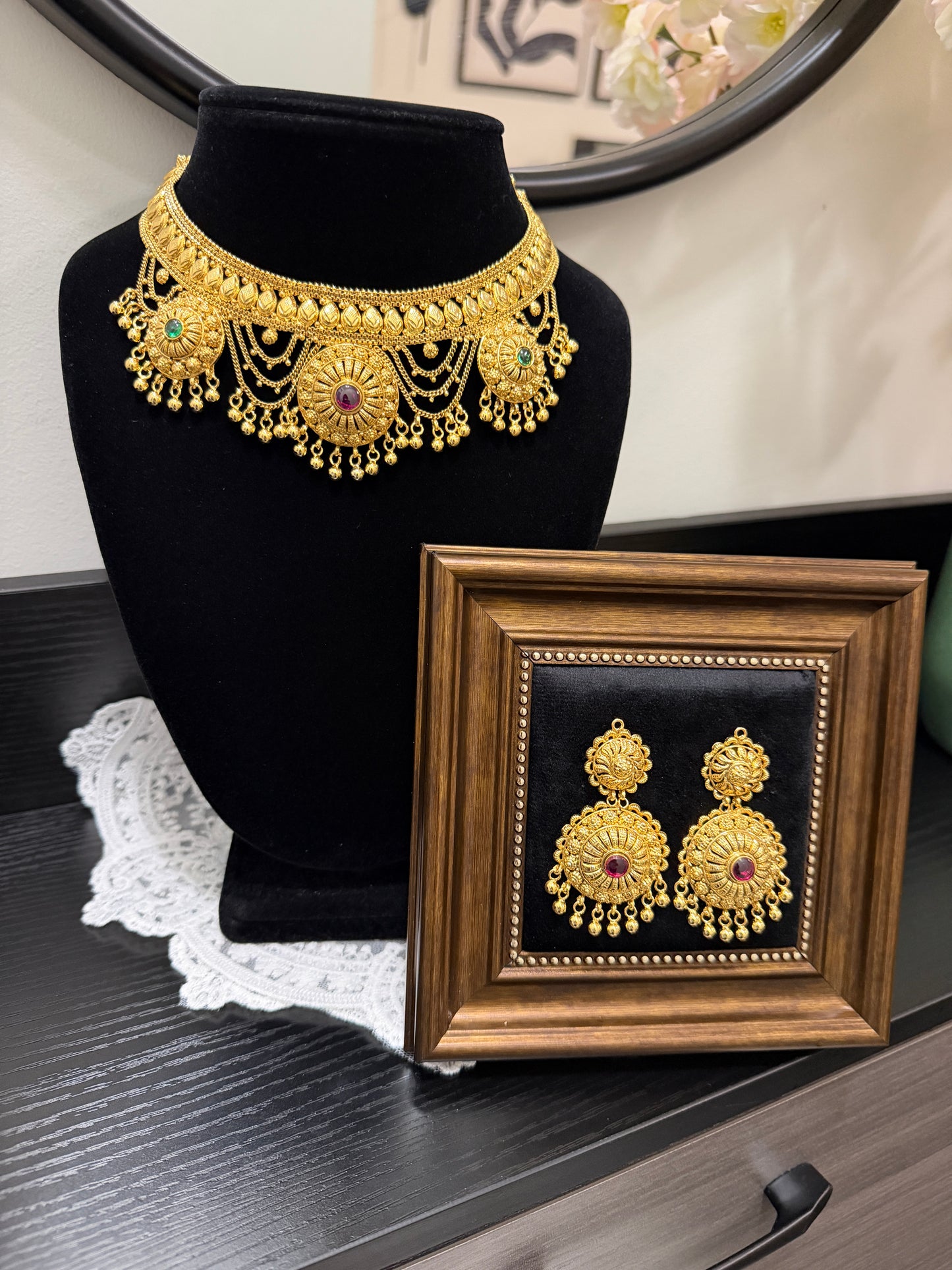 Arina Handcrafted Custom Made Gold Plated Set