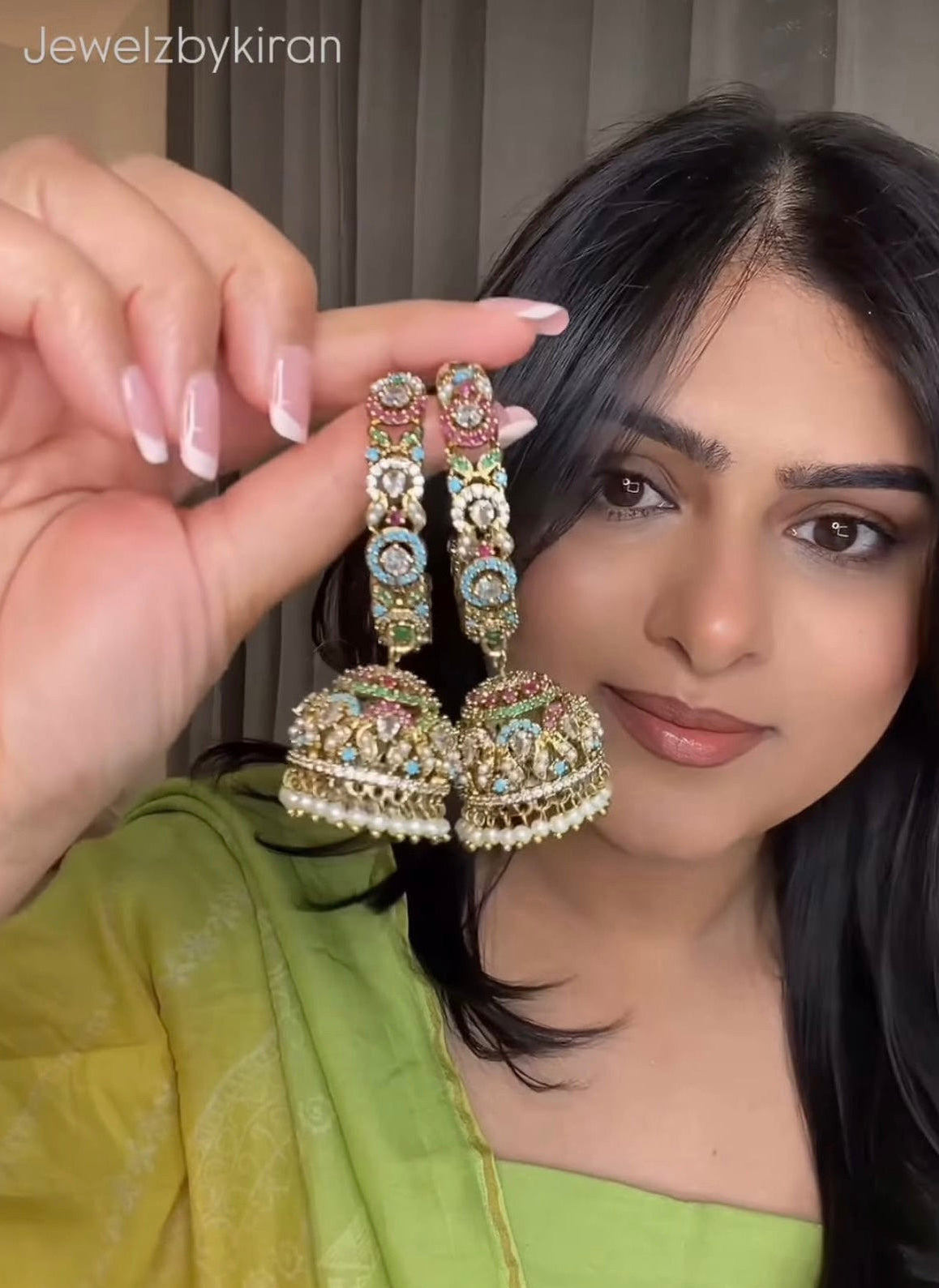 Sehreet Statement Jadau Earrings (Multi)