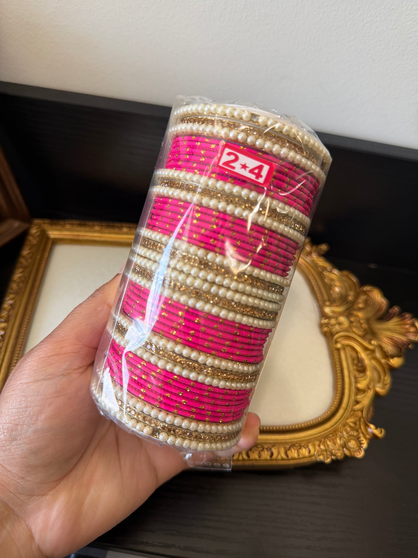 Hot Pink Bangle Set (Size2.4)