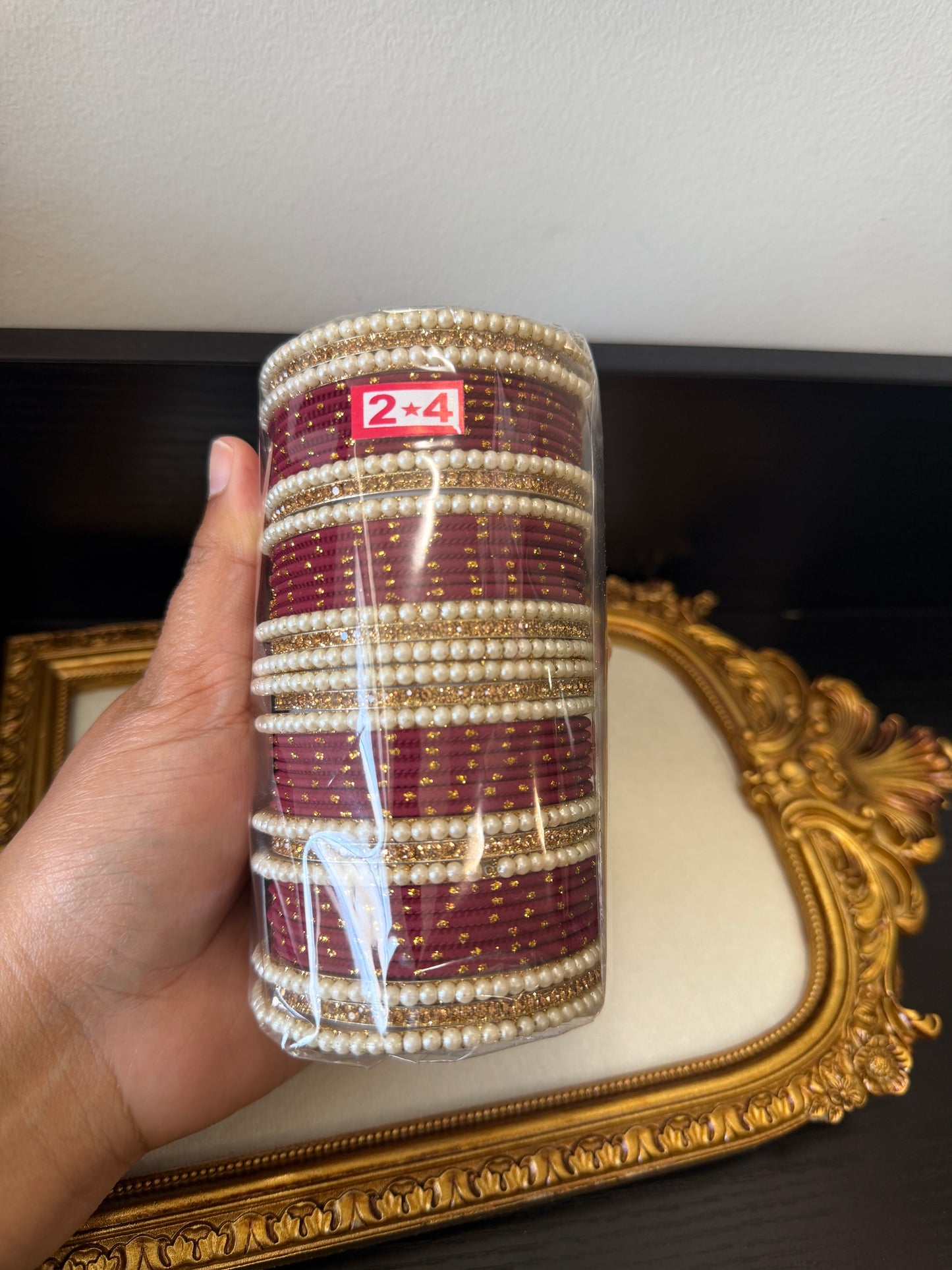 Maroon Bangle Set (Size2.4)