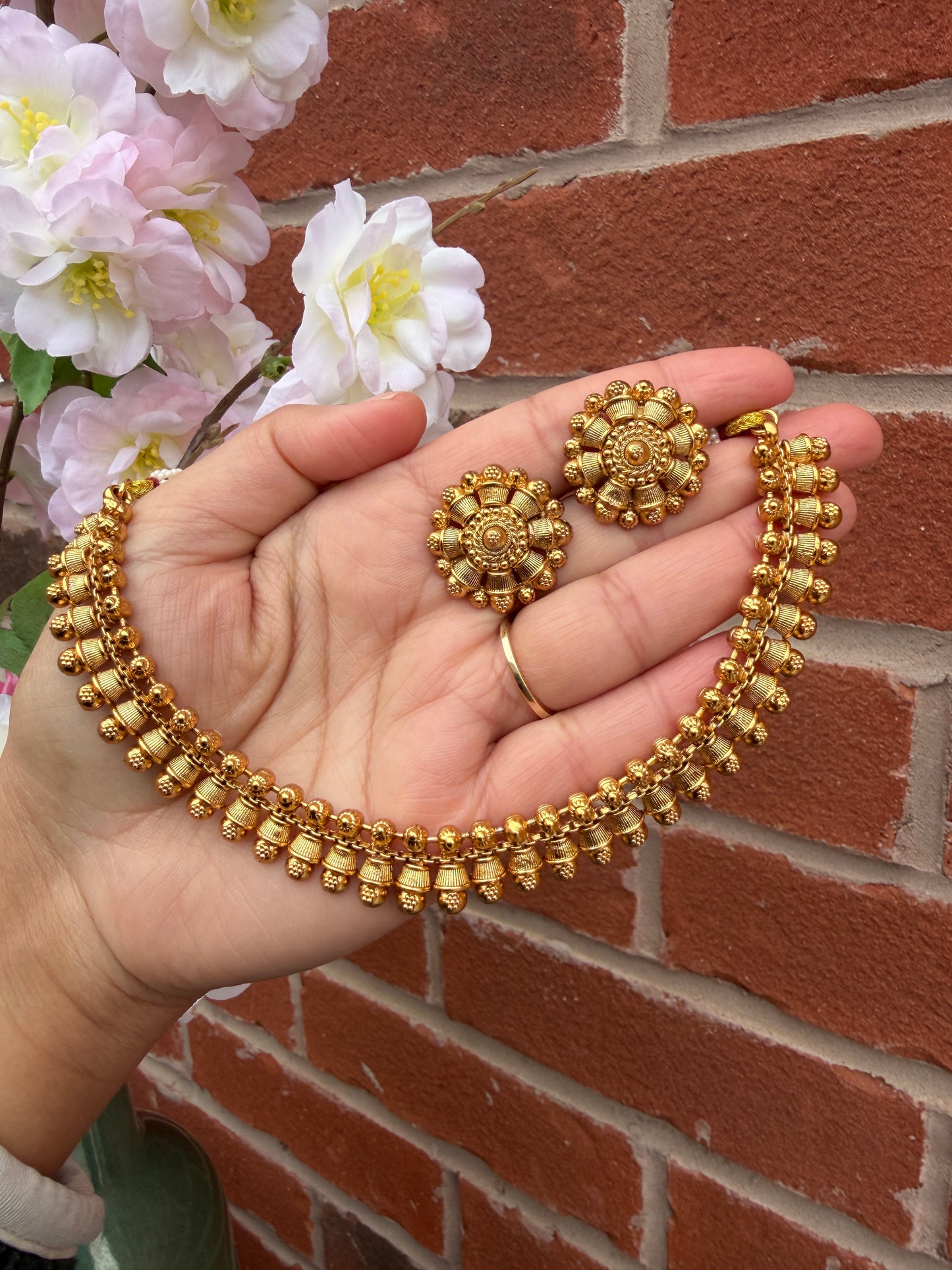 Farah Gold Plated Necklace Set