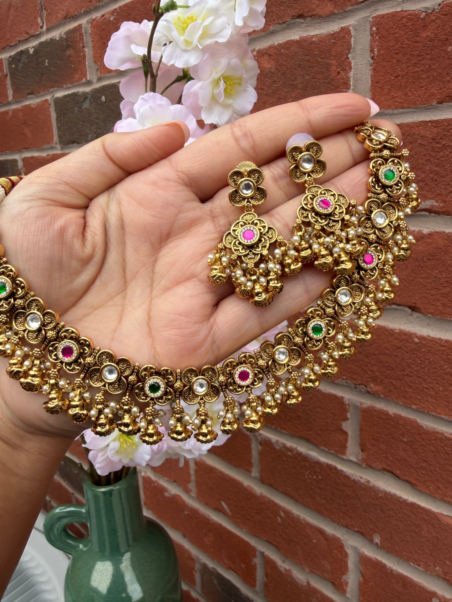 Noor Kundan Gold Plated Necklace Set