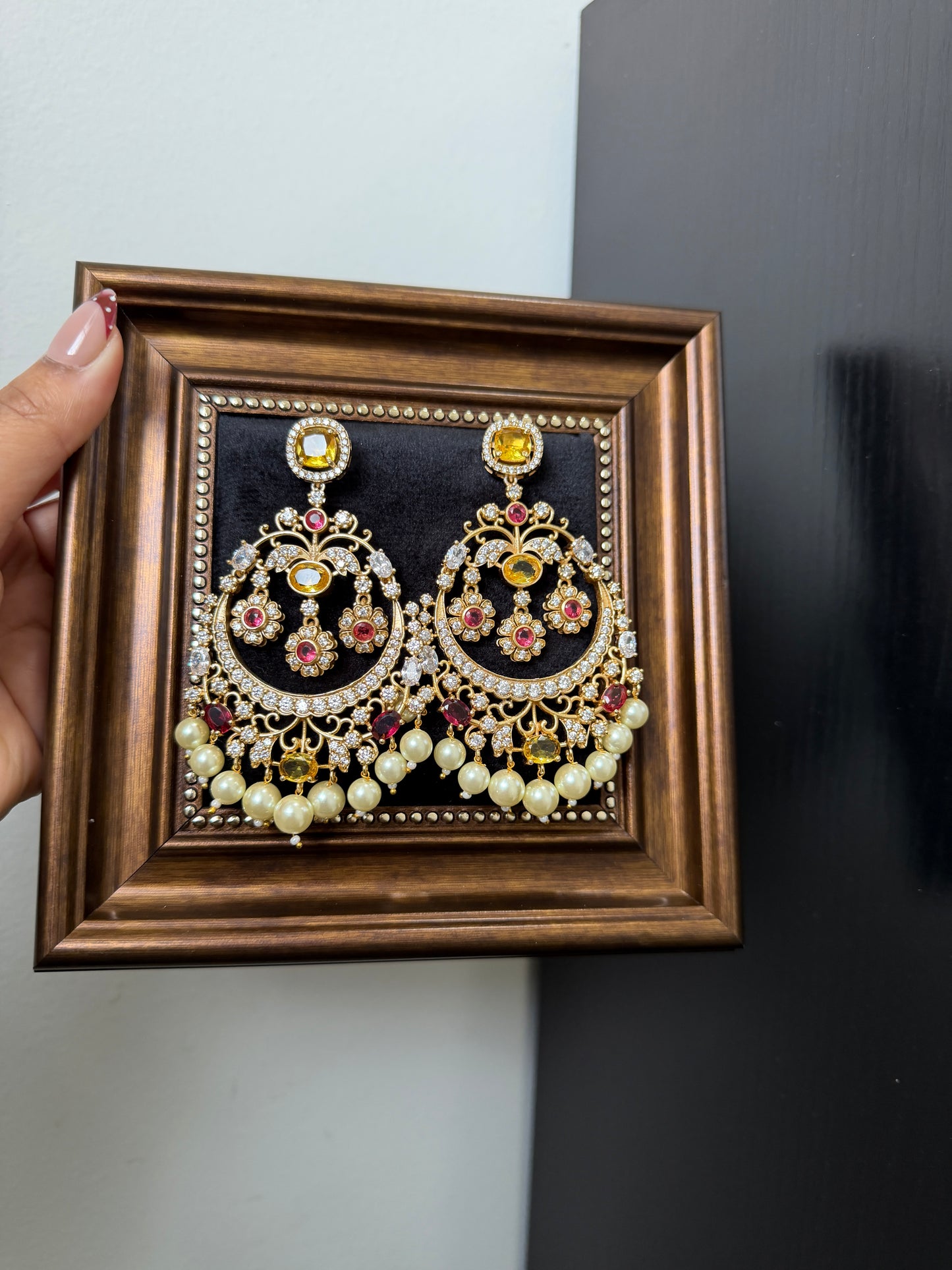 Harpreet Moissanite Kundan Earrings