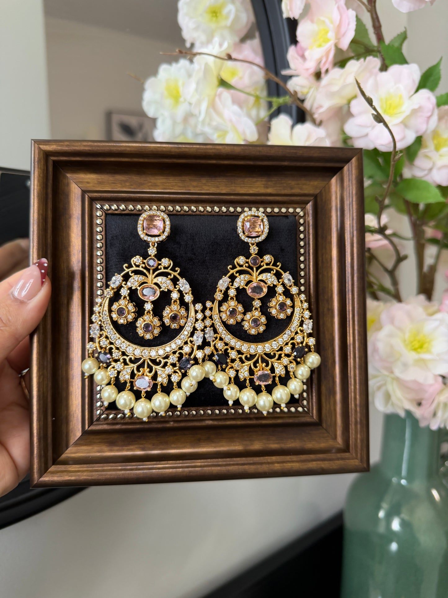 Jasdeep Moissanite Kundan Earrings