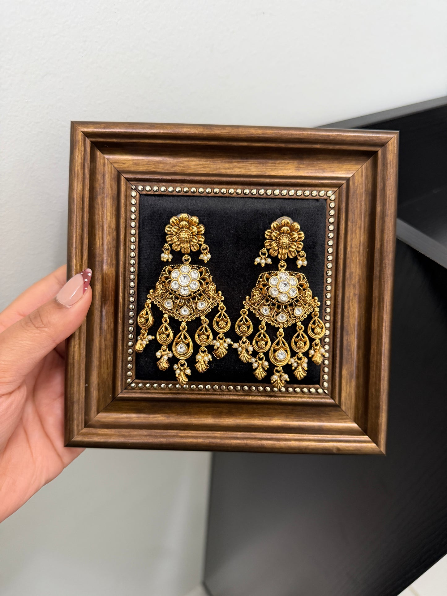 Nia Premium Moissanite Kundan Earrings
