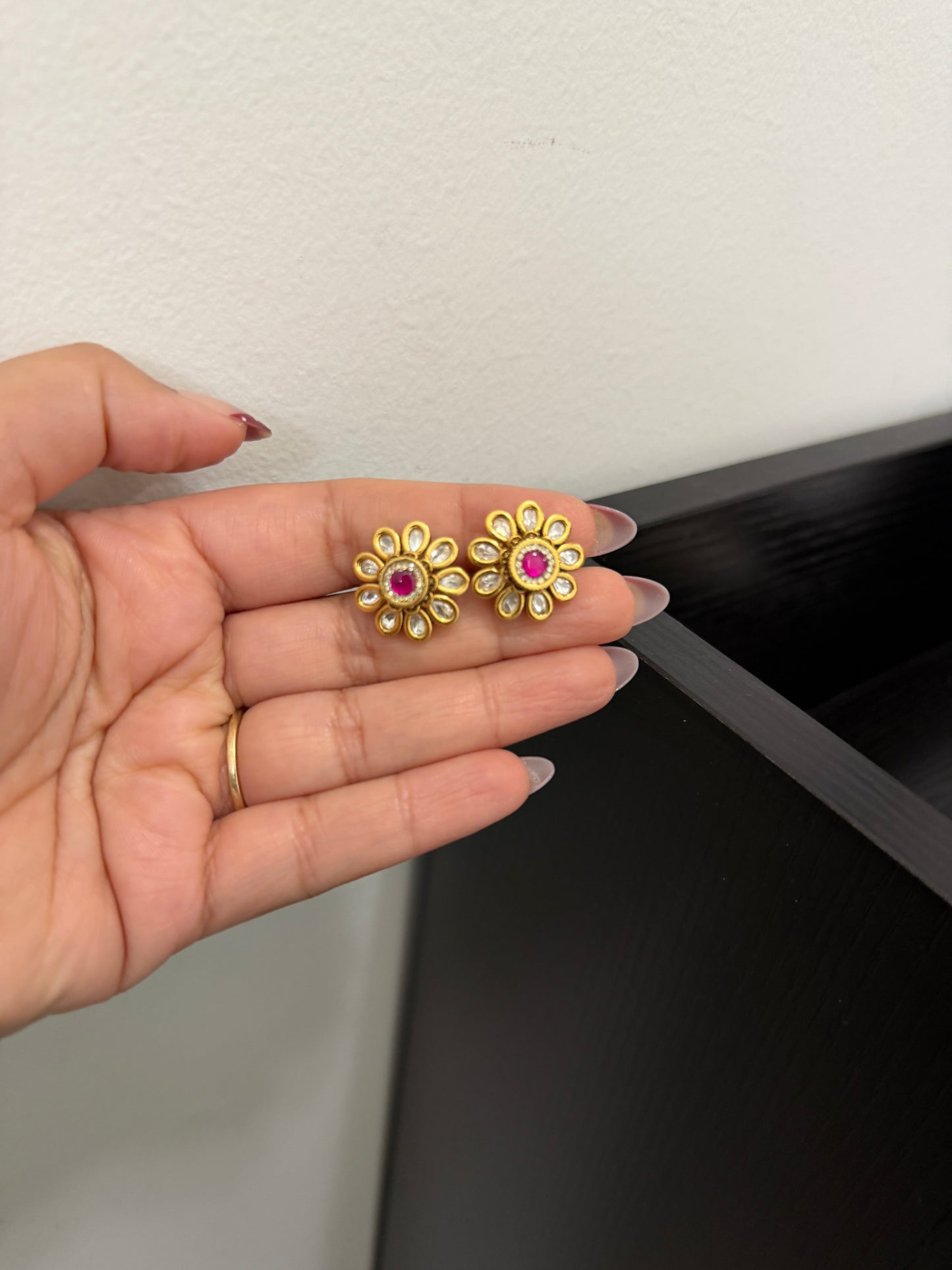 Sabiha Gold Plated Kundan Studs