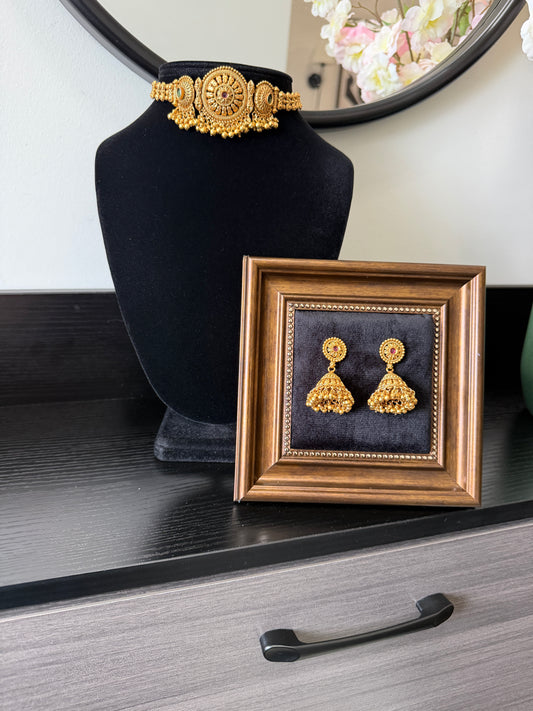 Tamanjot Micro Gold Plated Set (Ruby&Green)