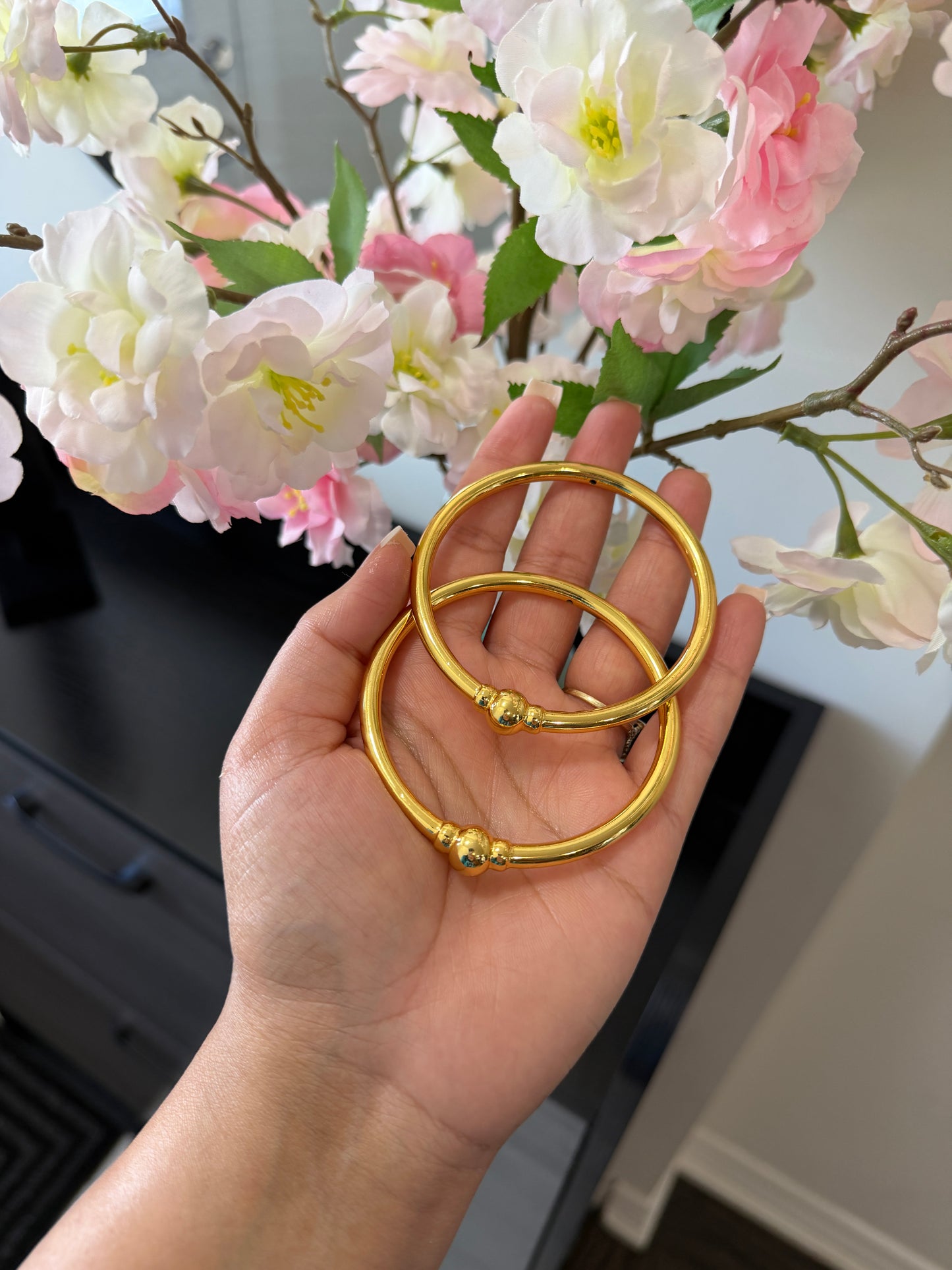 Manrit Gold Plated Bangles (Set of 2)