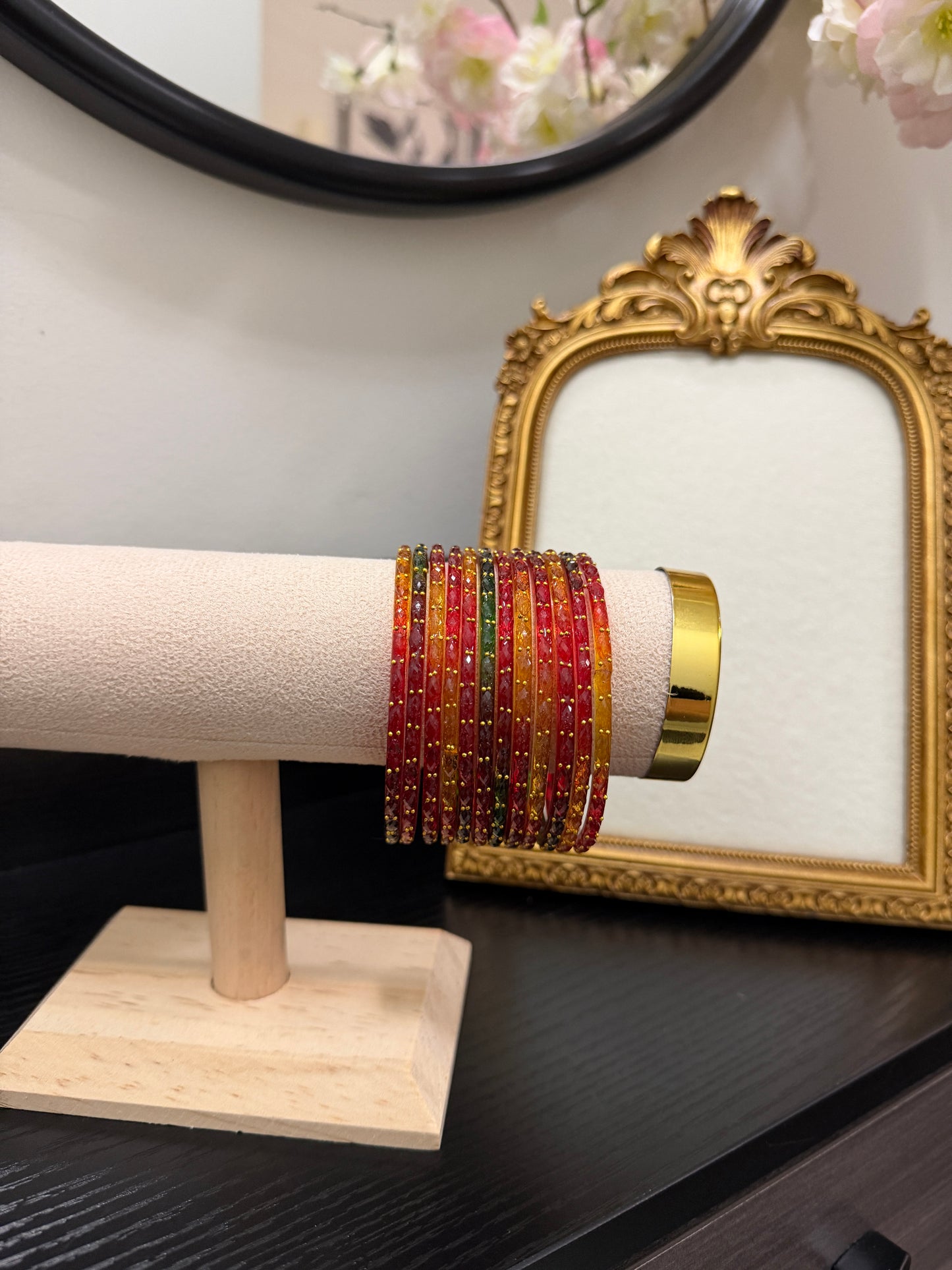 Naira Kashmiri Glass Bangles (Set of 12)