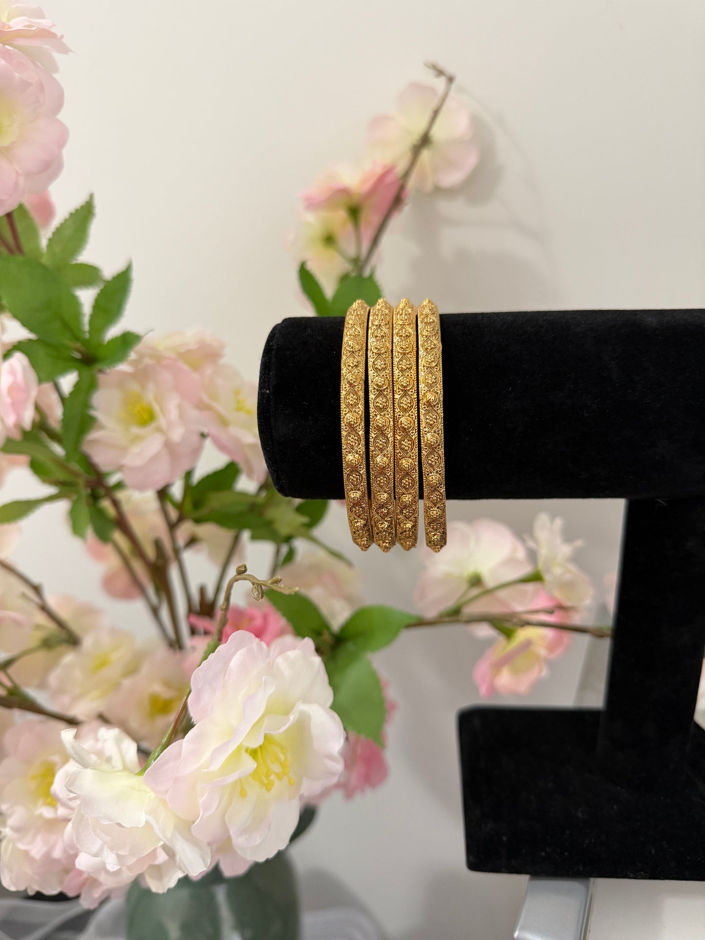 Palak Micro Gold Plated Bangles (Set of 4)