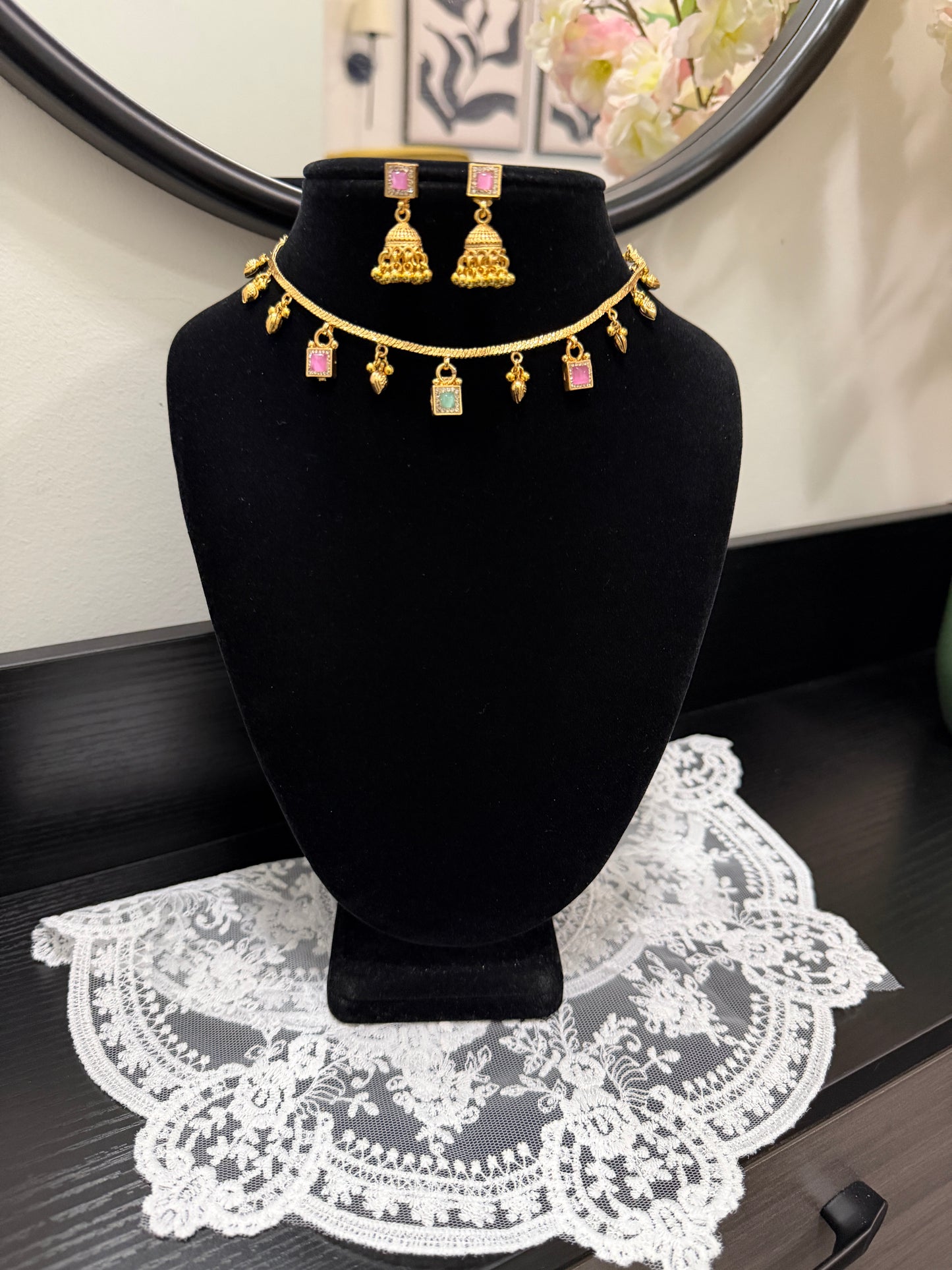 Taman Heritage Single Line Set (Pink and Mint)
