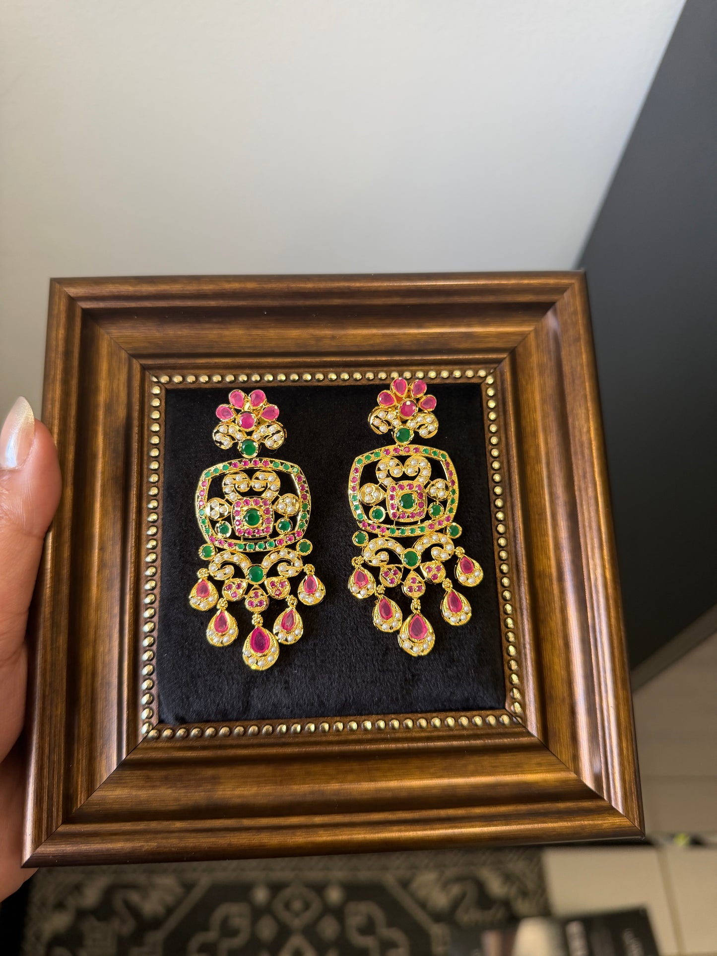 Balbir One Gram Gold Plated Jadau Earrings