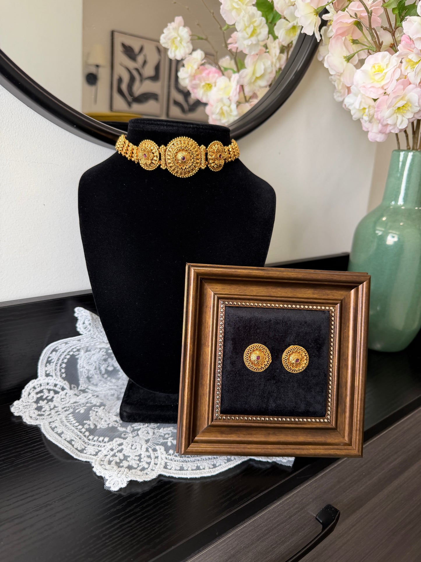 Joban Micro Gold Plated Set (Ruby)