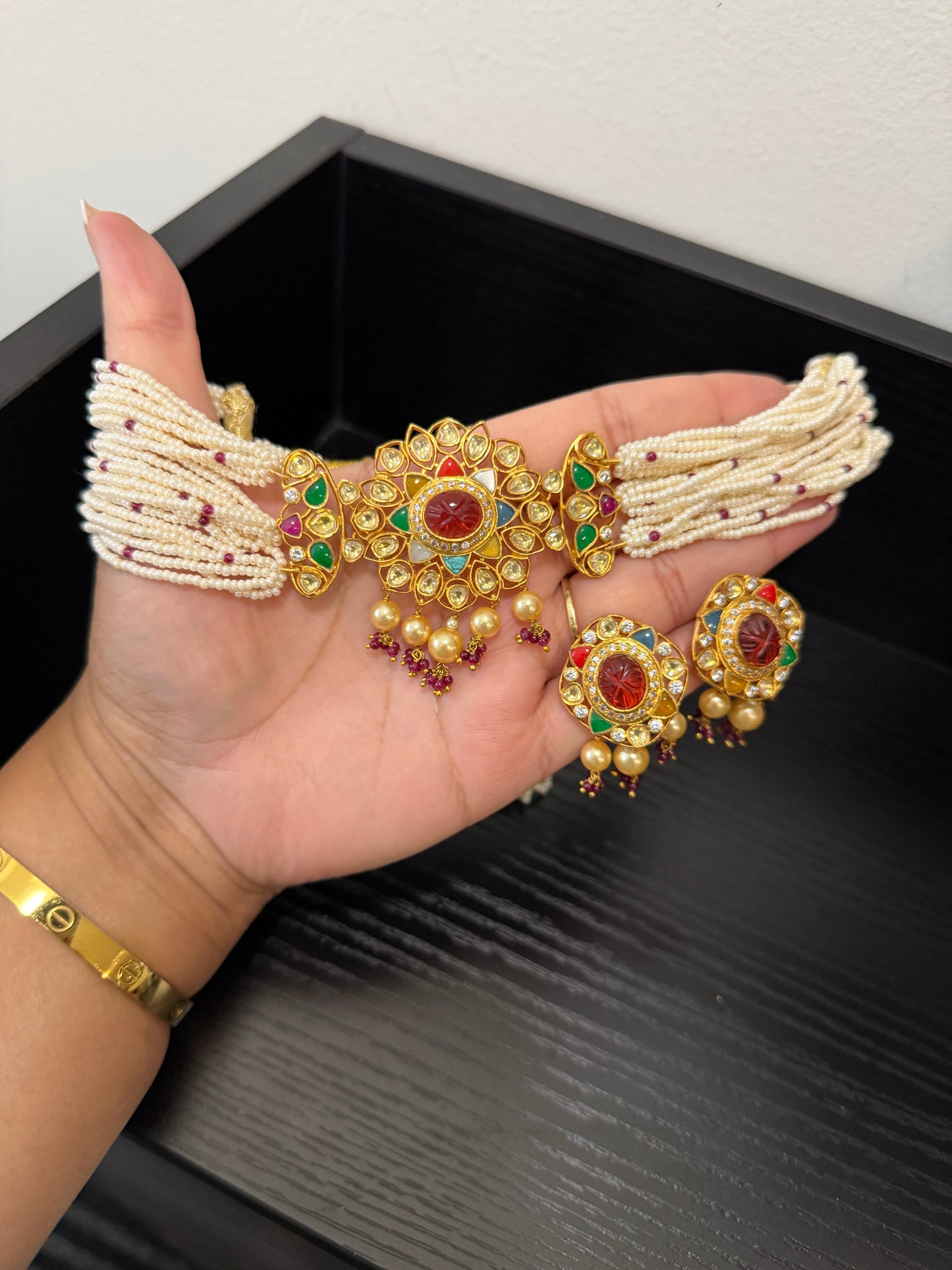Kamal Moissanite Kundan Gold Plated Set