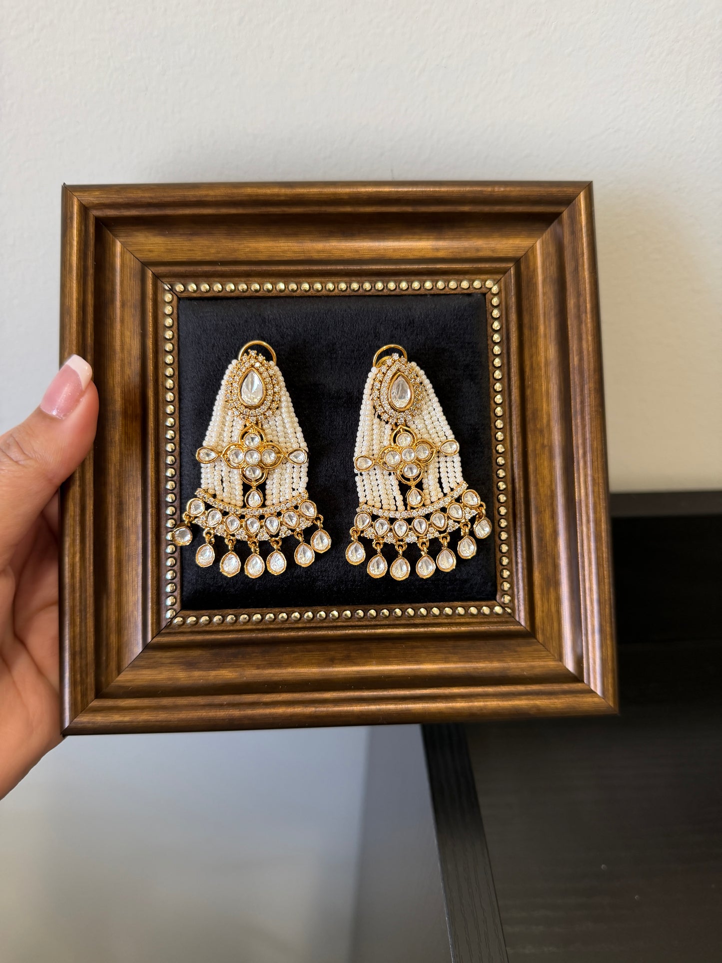 Damini Moissanite Kundan Earrings