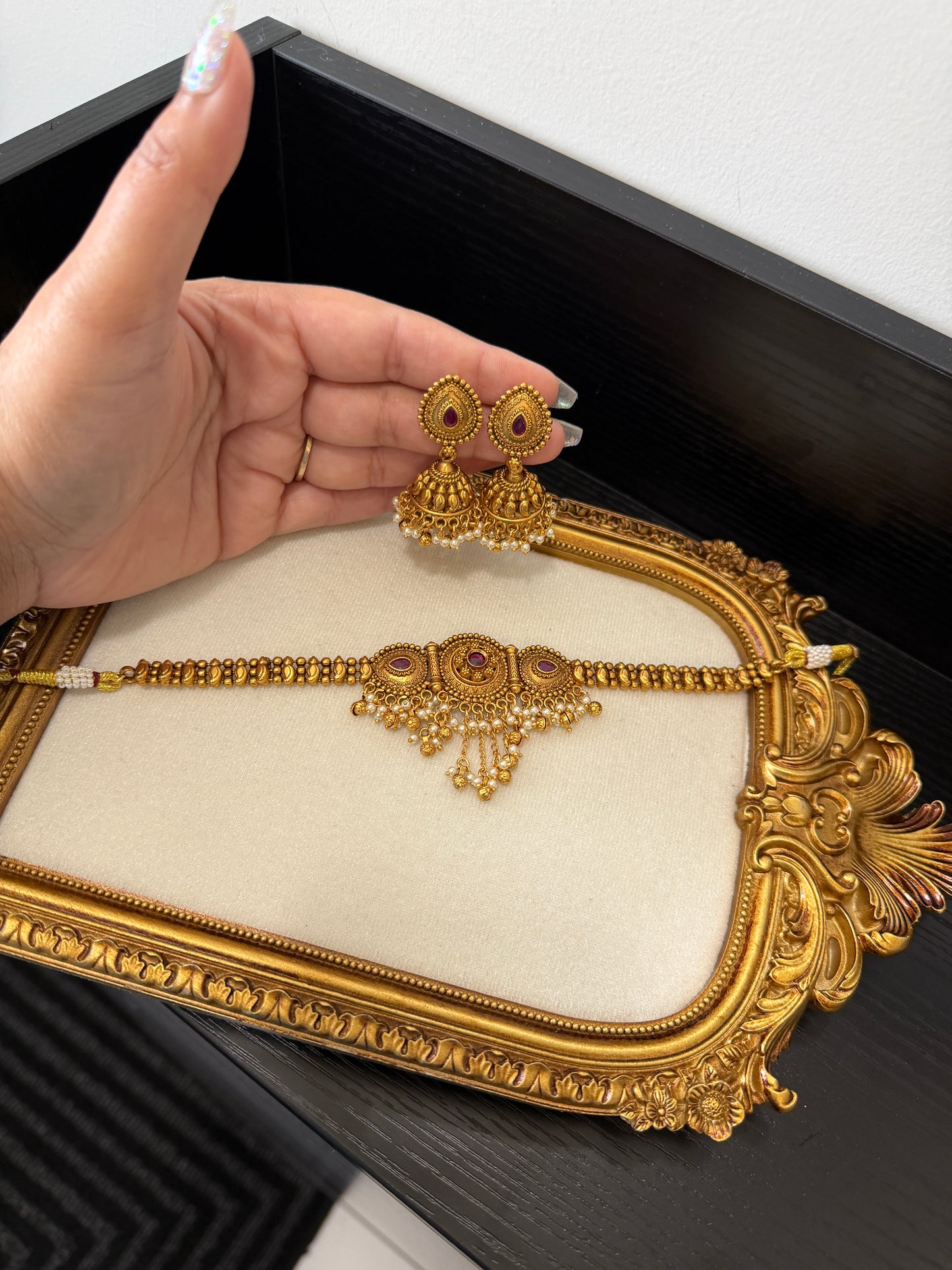 Simmi Micro Gold Plated Set (Ruby)