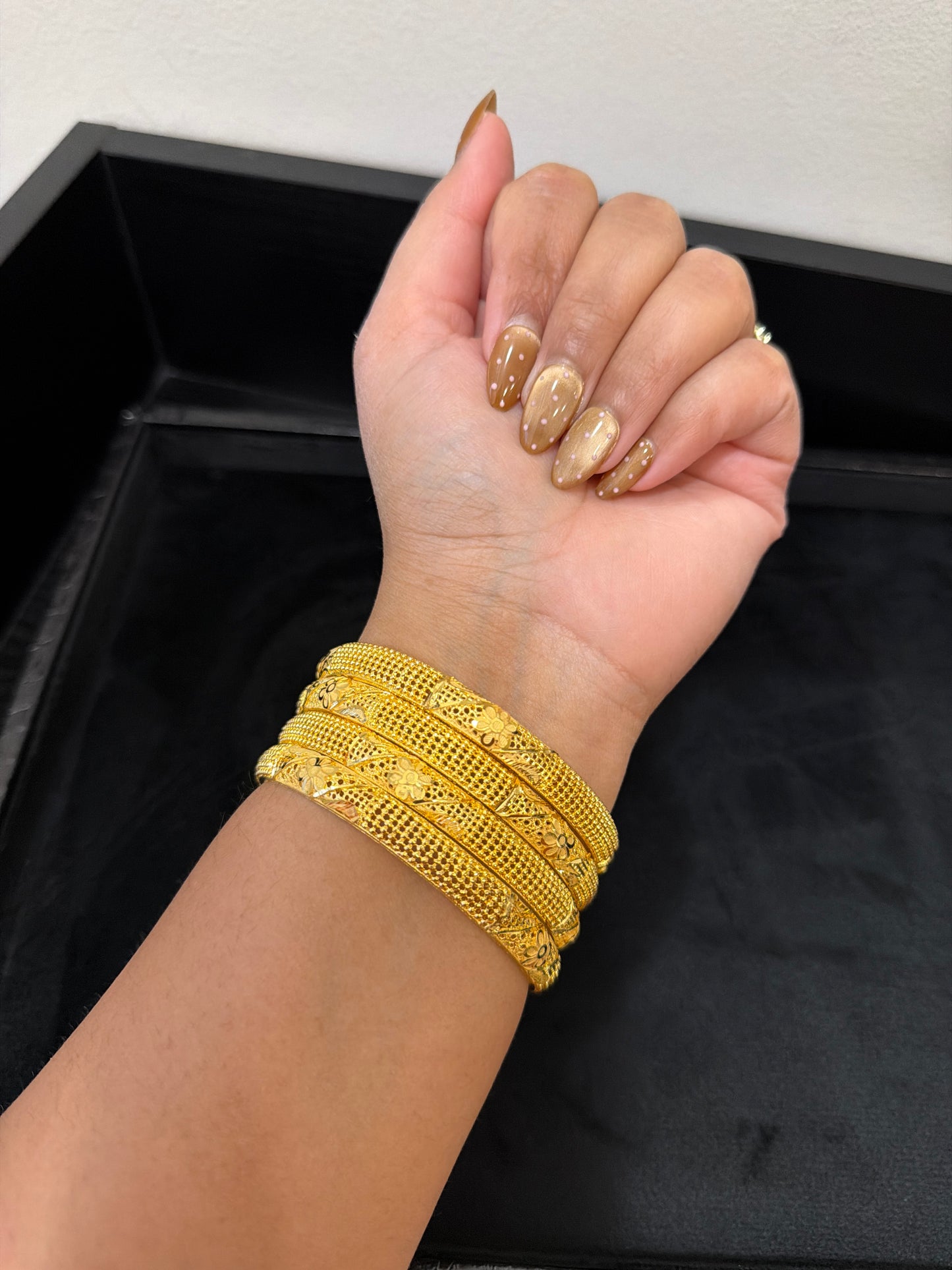 Navprit Gold Forming Bangles (set of 4)