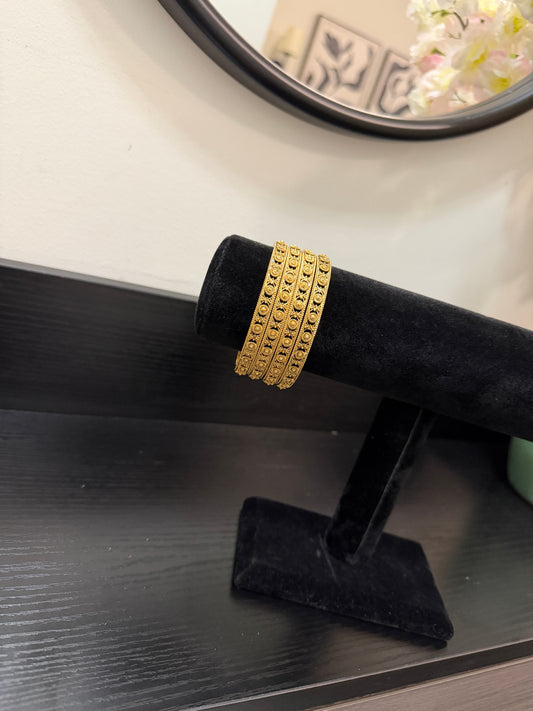 Sana Micro Gold Plated Bangles (Set of 4)