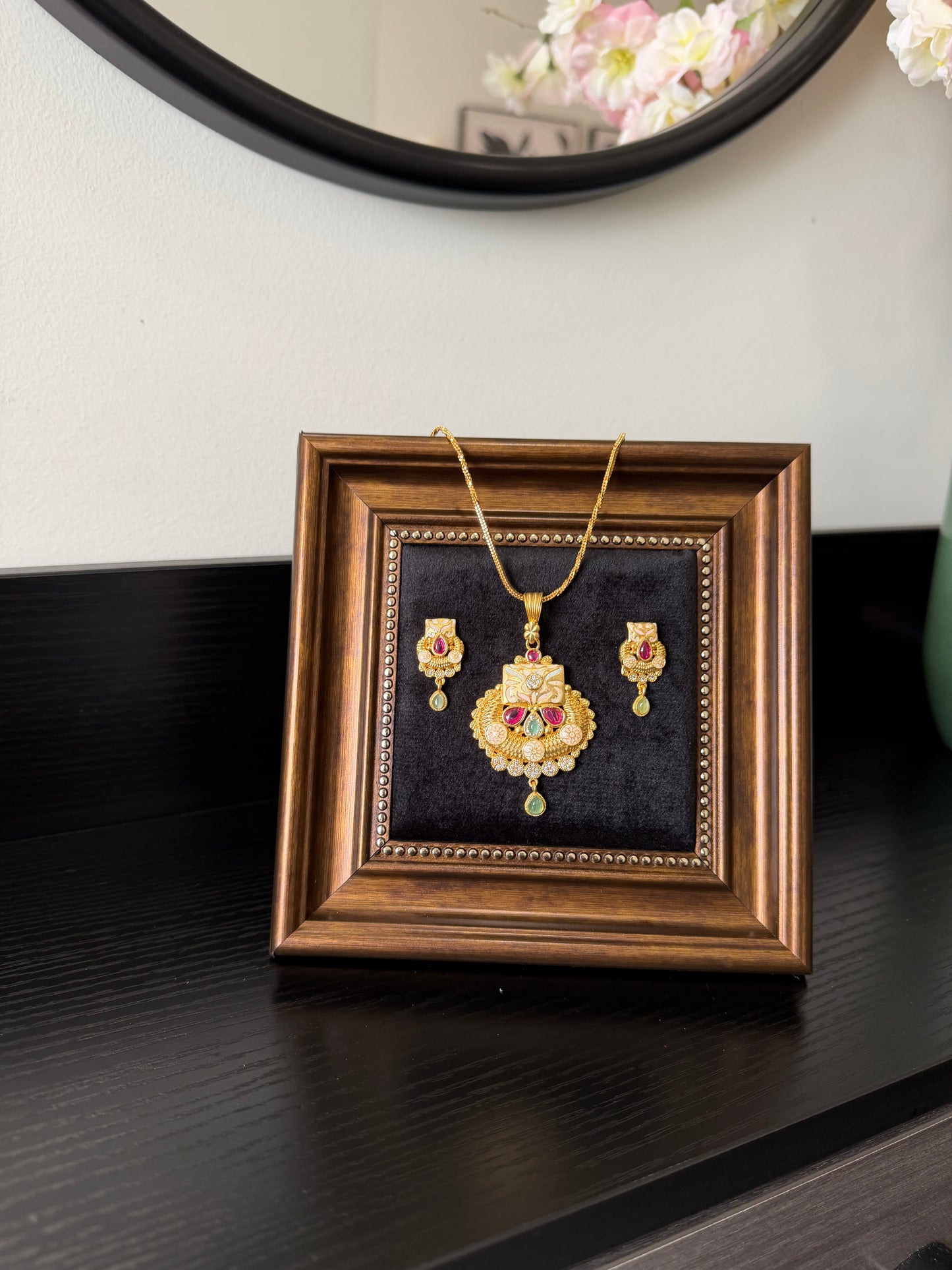 Miral Gold Plated Pendant Set