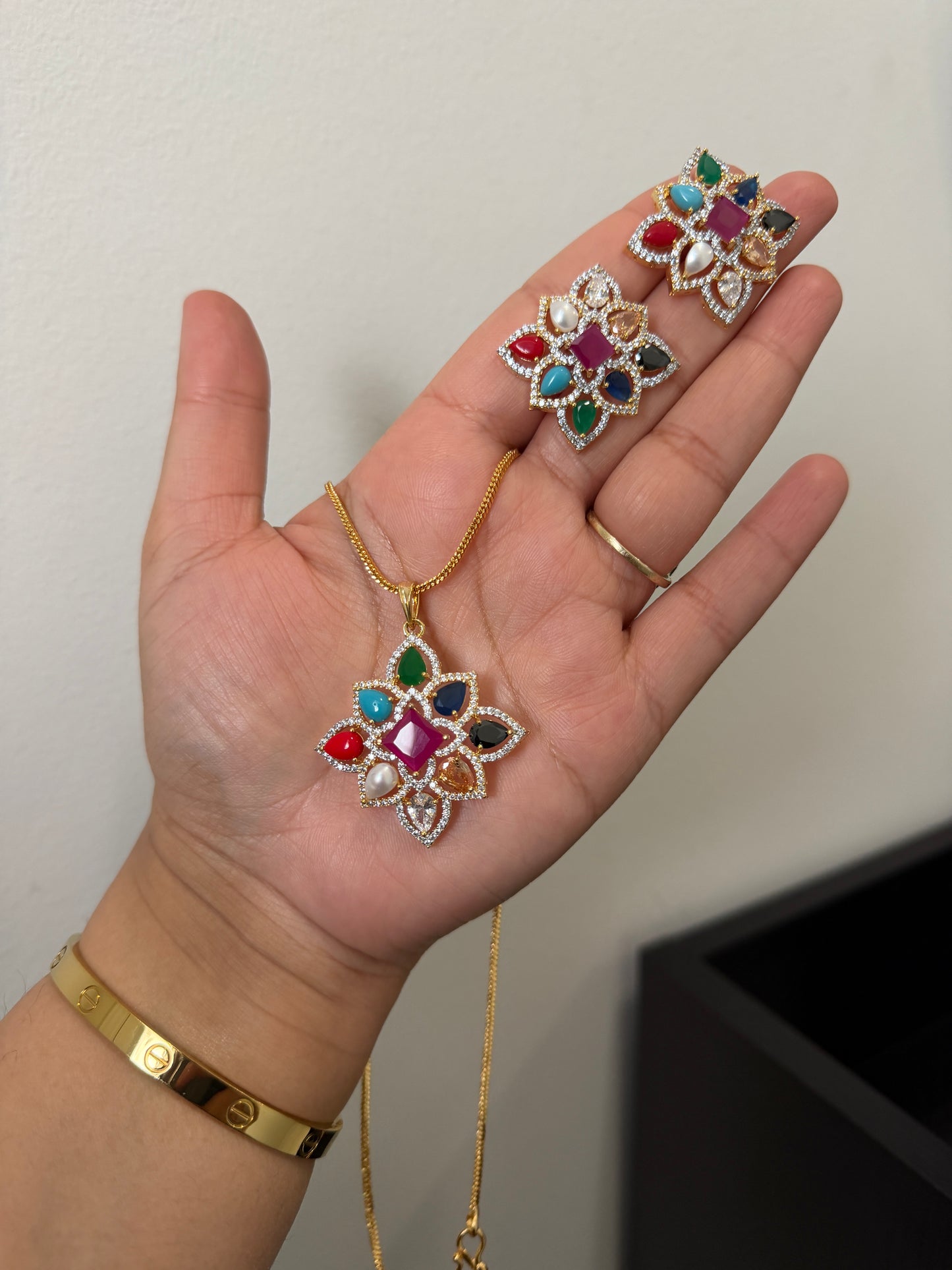 Kiara Gold Plated Pendant Set