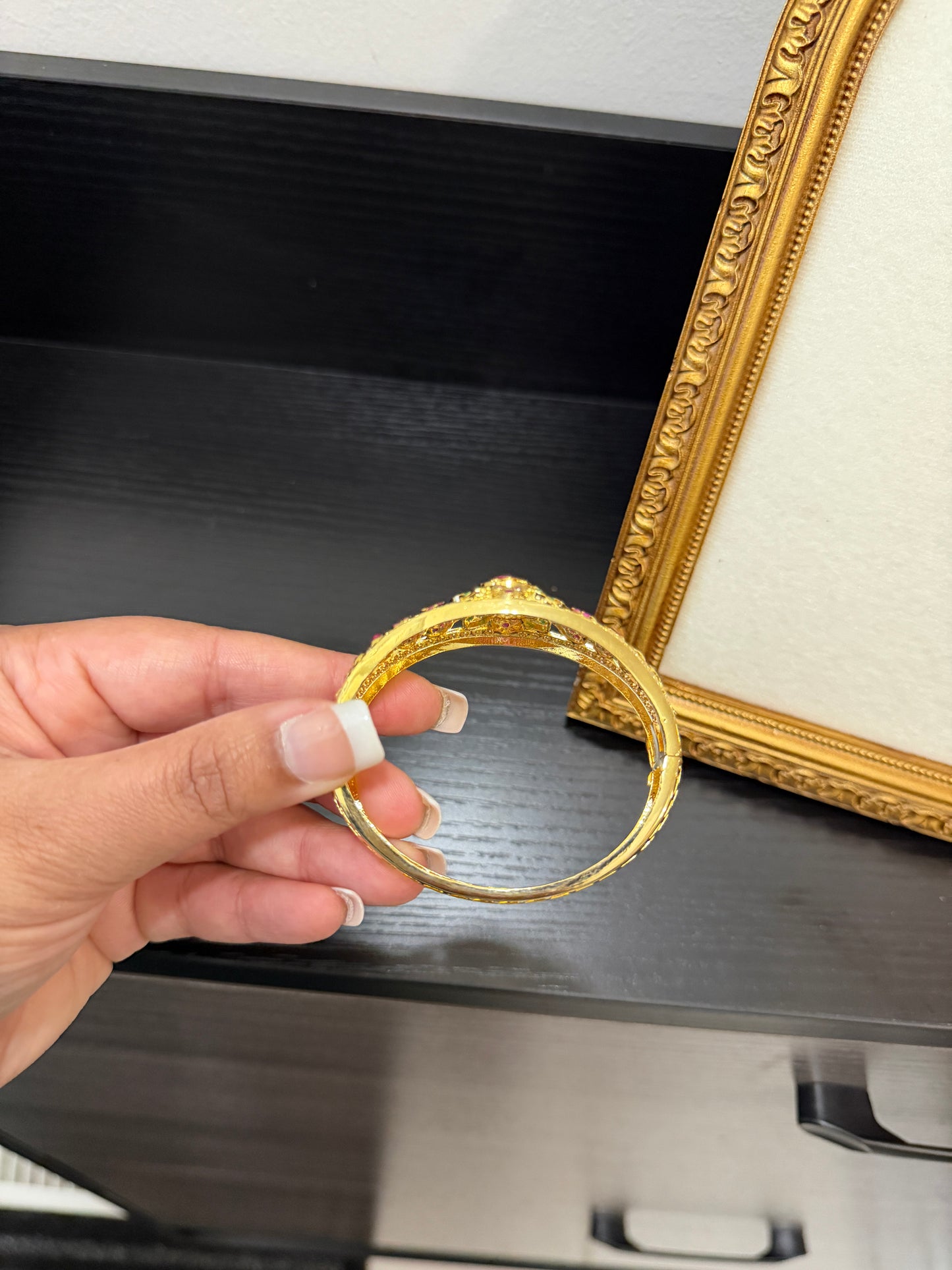 Kavnit Gold Plated Jadau Bracelet