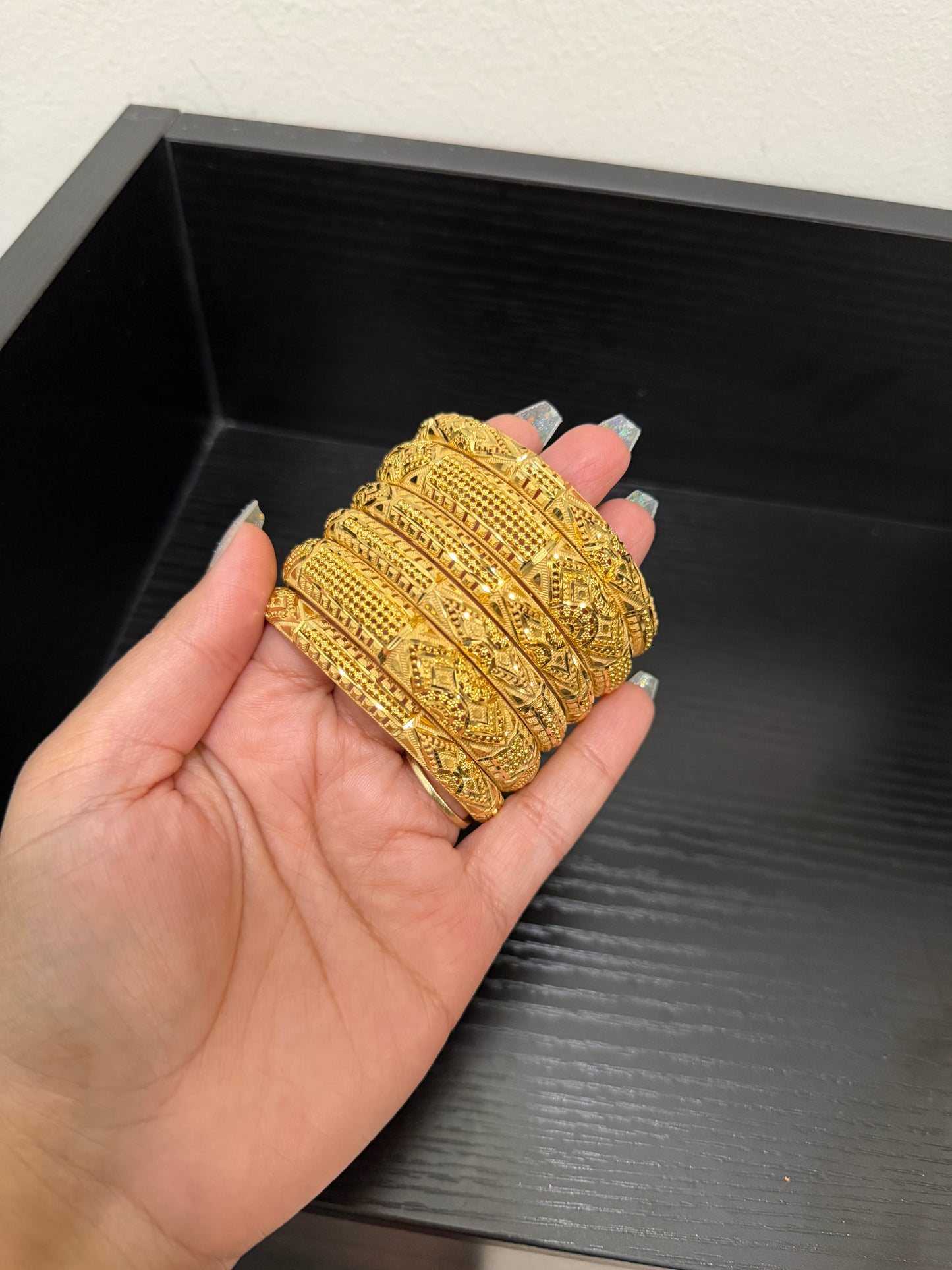 Ela Gold Forming Bangles (Set of 6)