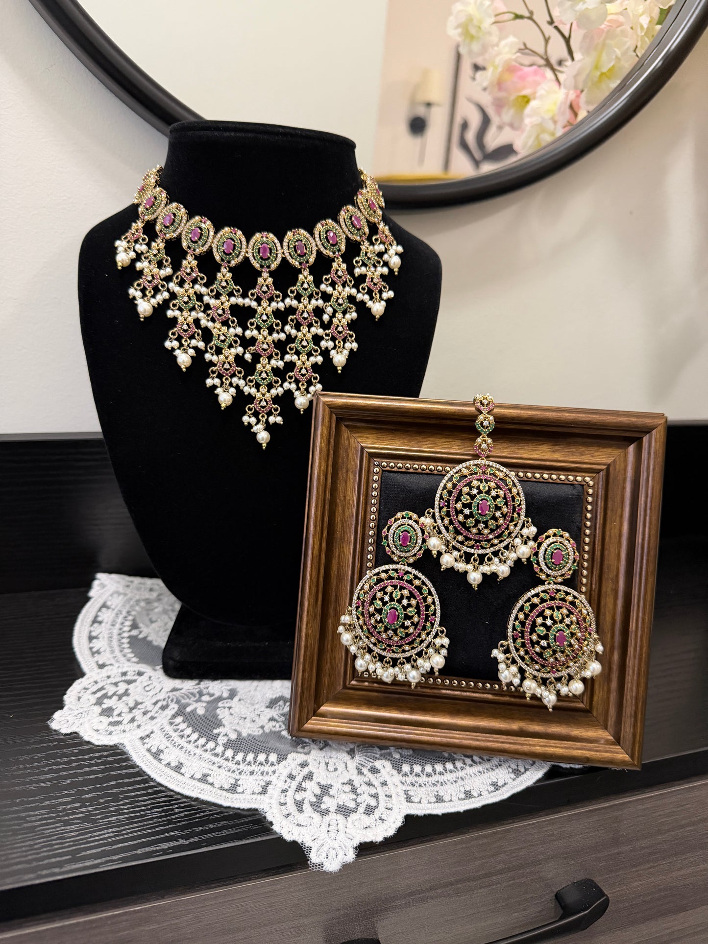 Aarzoo Statement Waterfall Jadau Set
