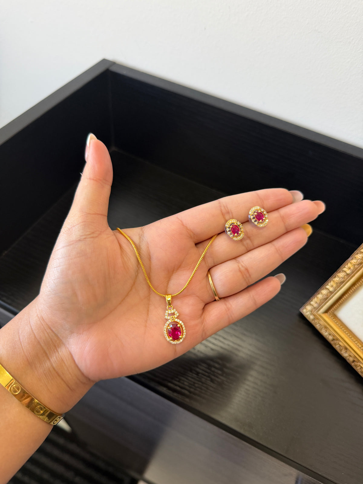 Heera Gold Plated Pendant Set