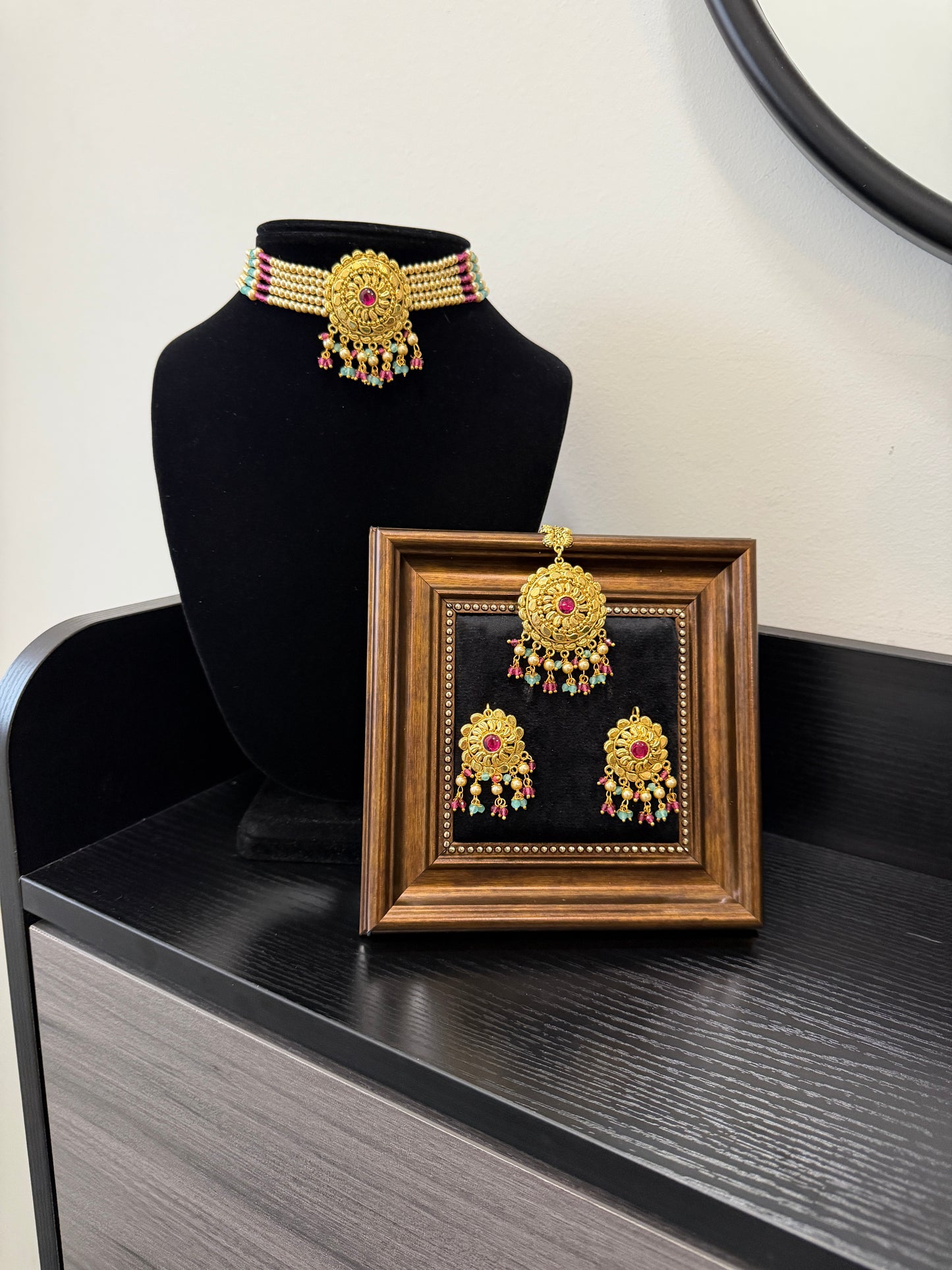 Dilraj Punjabi Traditional Look Set (Ruby&Ferozi)