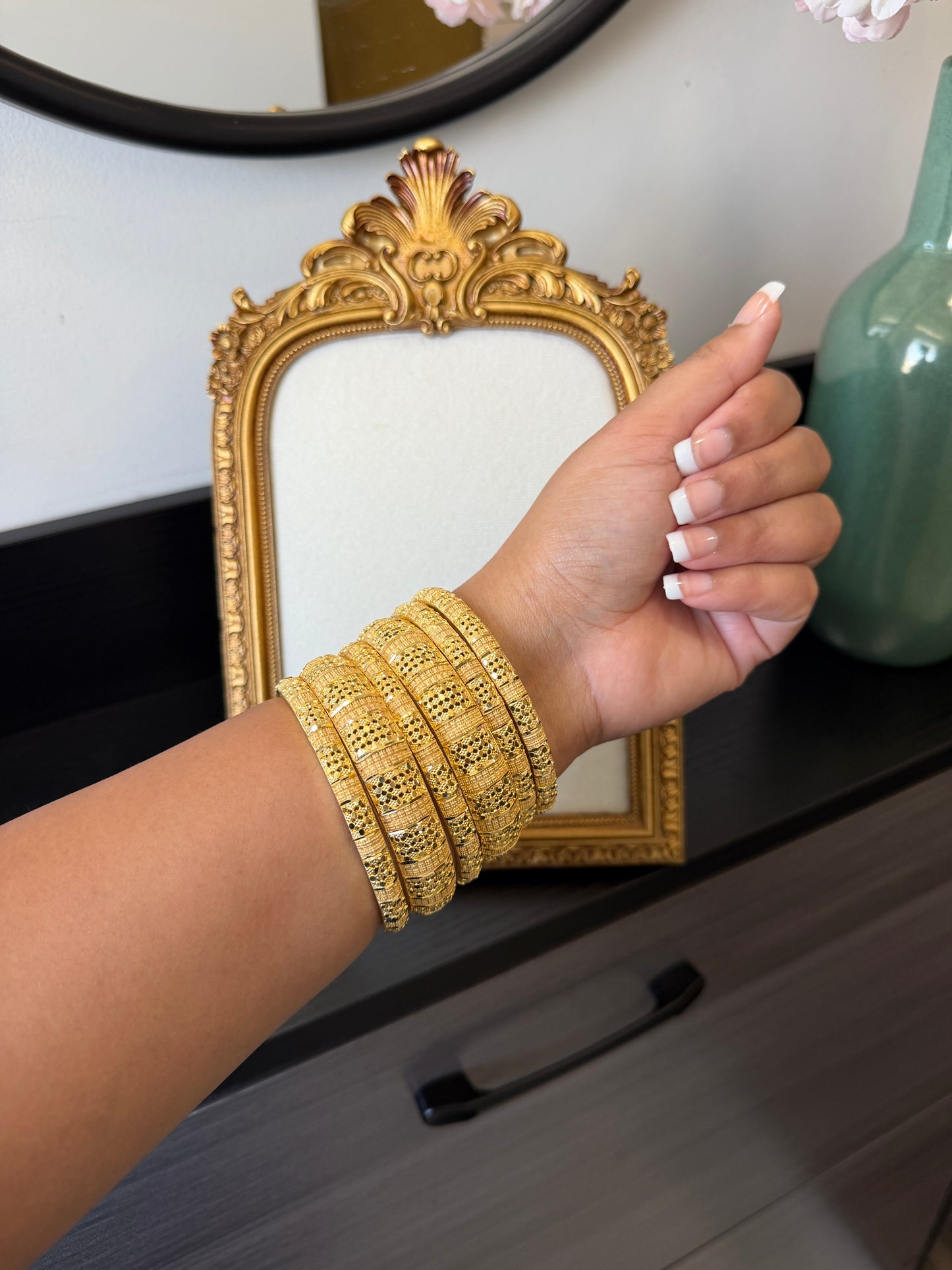 Randeep Gold Forming Bangles (Set of 6)