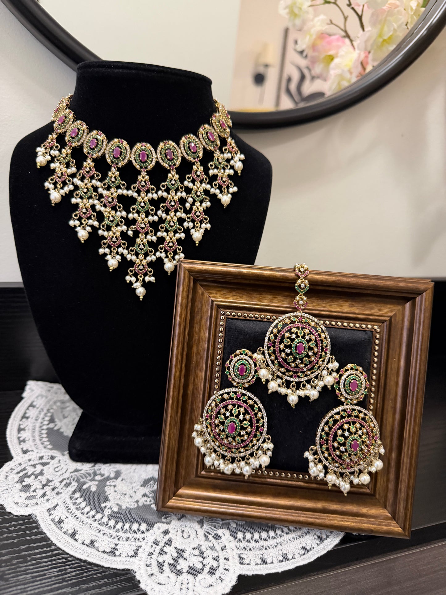 Aarzoo Statement Waterfall Jadau Set