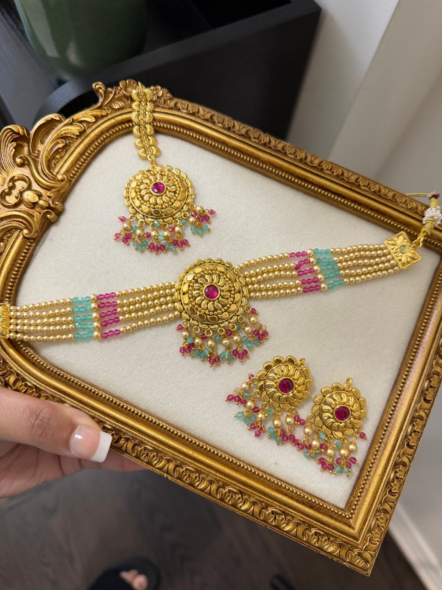 Dilraj Punjabi Traditional Look Set (Ruby&Ferozi)