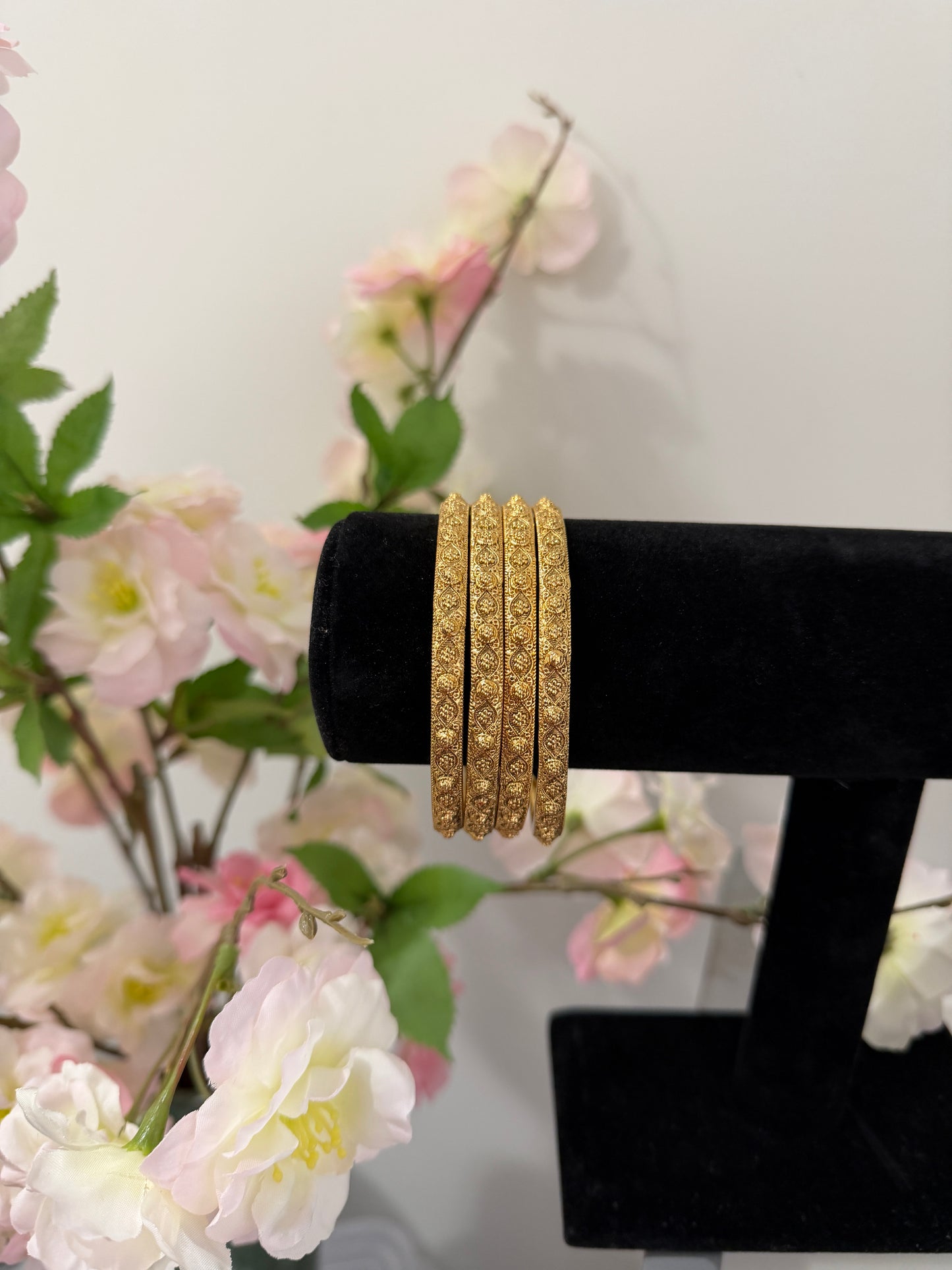 Palak Micro Gold Plated Bangles (Set of 4)