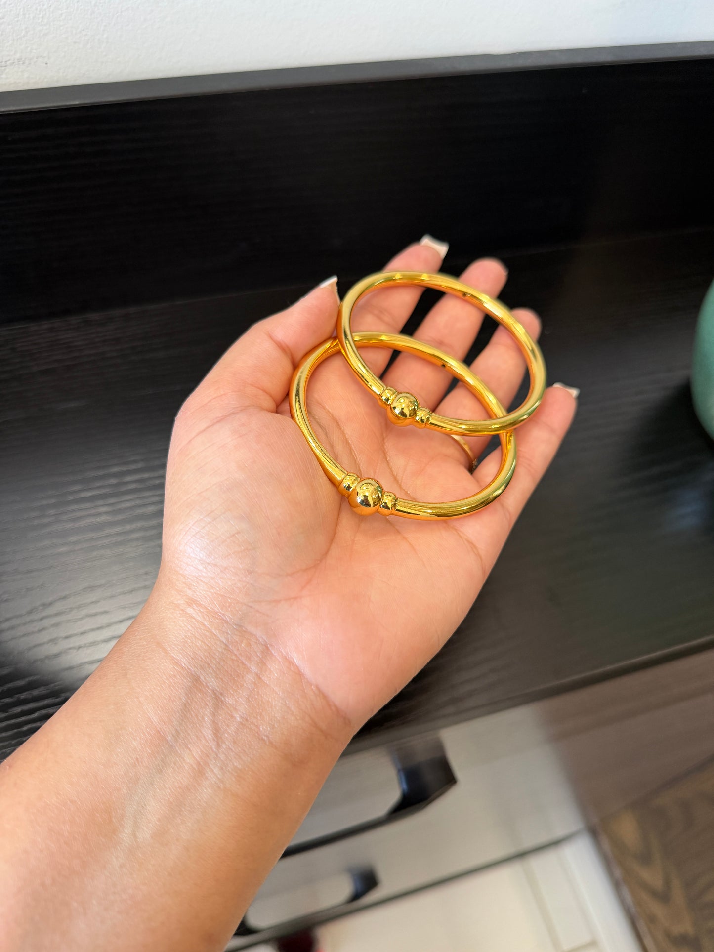 Manrit Gold Plated Bangles (Set of 2)