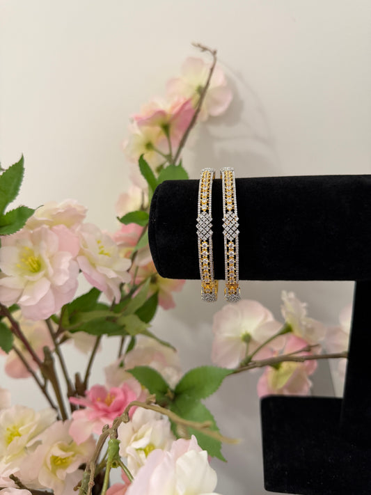 Amina CZ Real Diamond look Openable Bangles