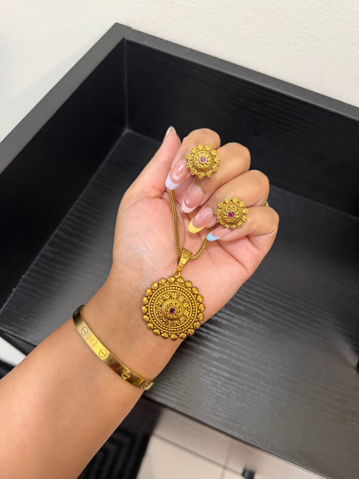 Jeena Micro Gold Plated Pendant Set