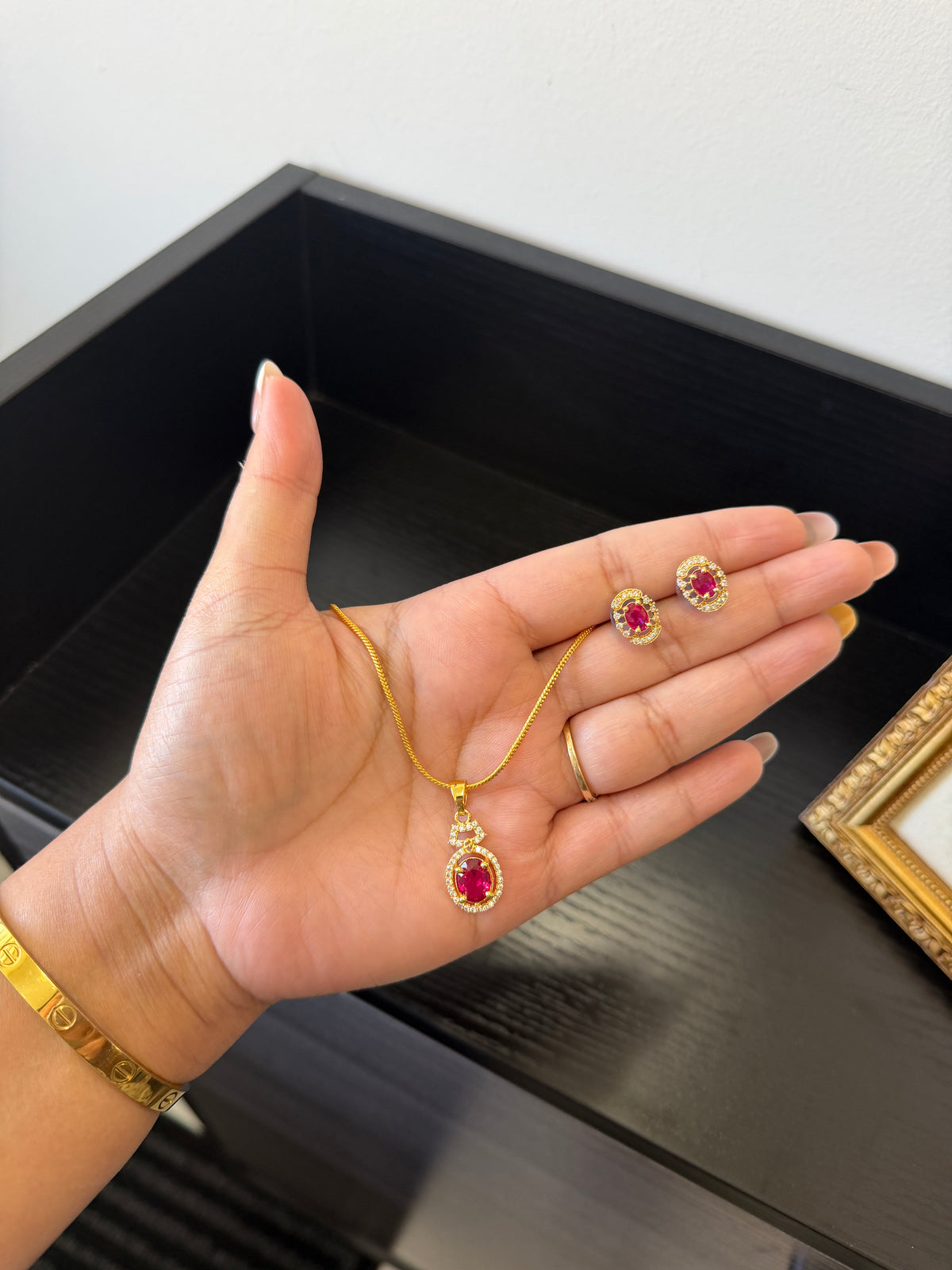 Heera Gold Plated Pendant Set
