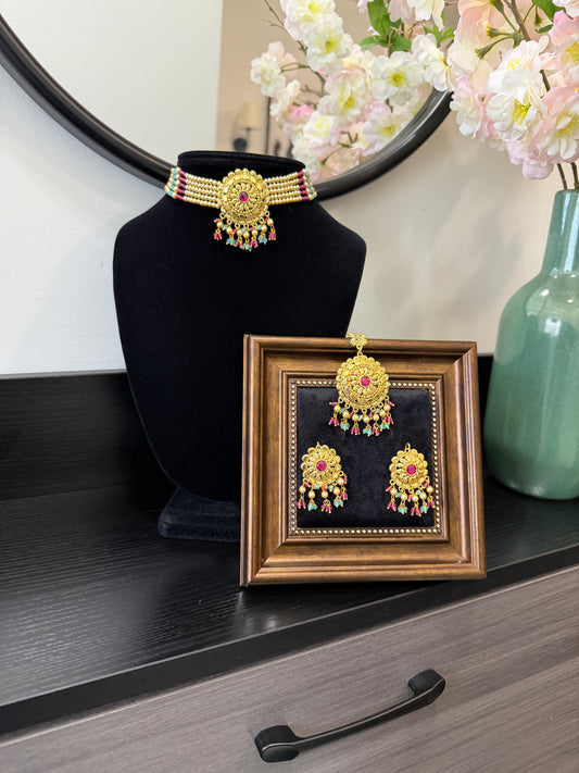 Dilraj Punjabi Traditional Look Set (Ruby&Ferozi)