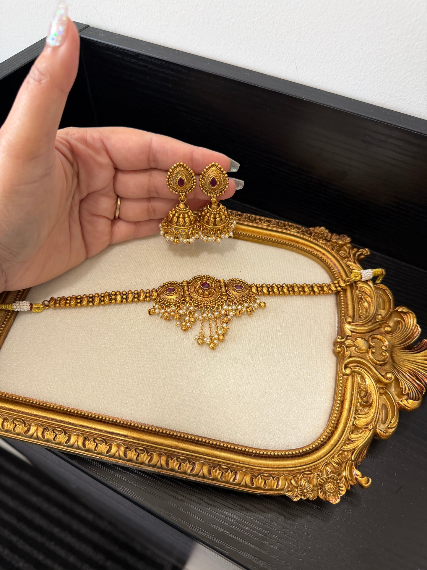 Simmi Micro Gold Plated Set (Ruby)