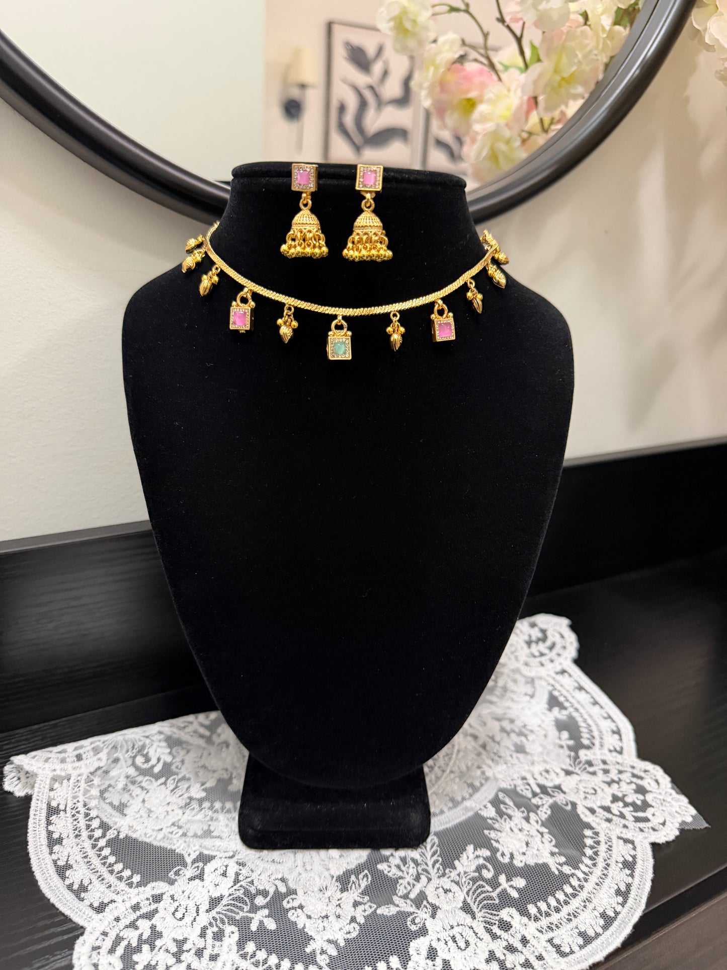 Taman Heritage Single Line Set (Pink and Mint)
