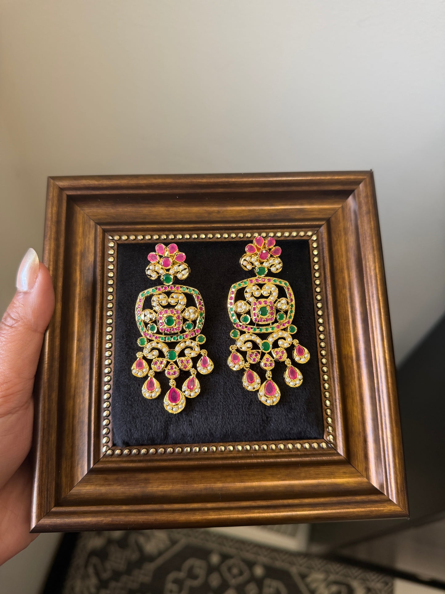 Balbir One Gram Gold Plated Jadau Earrings