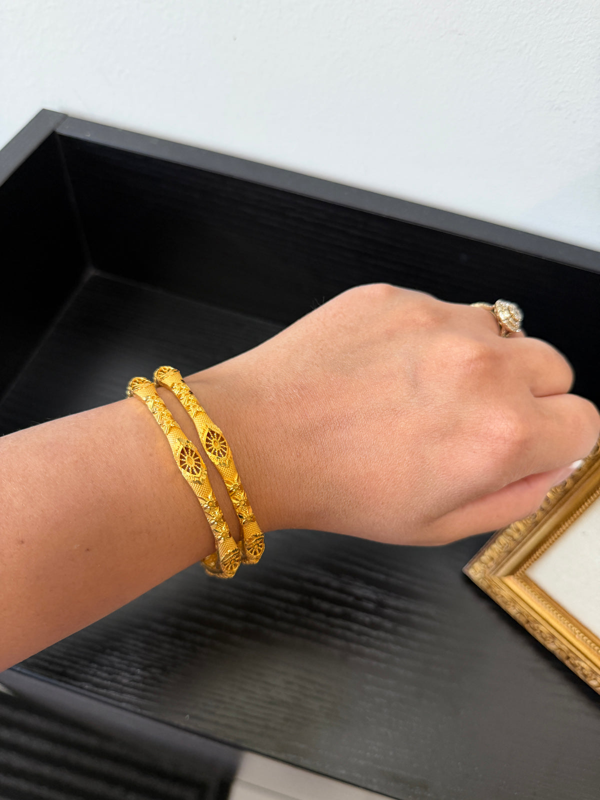 Nisha Gold Plated Bangles (Set of 2)